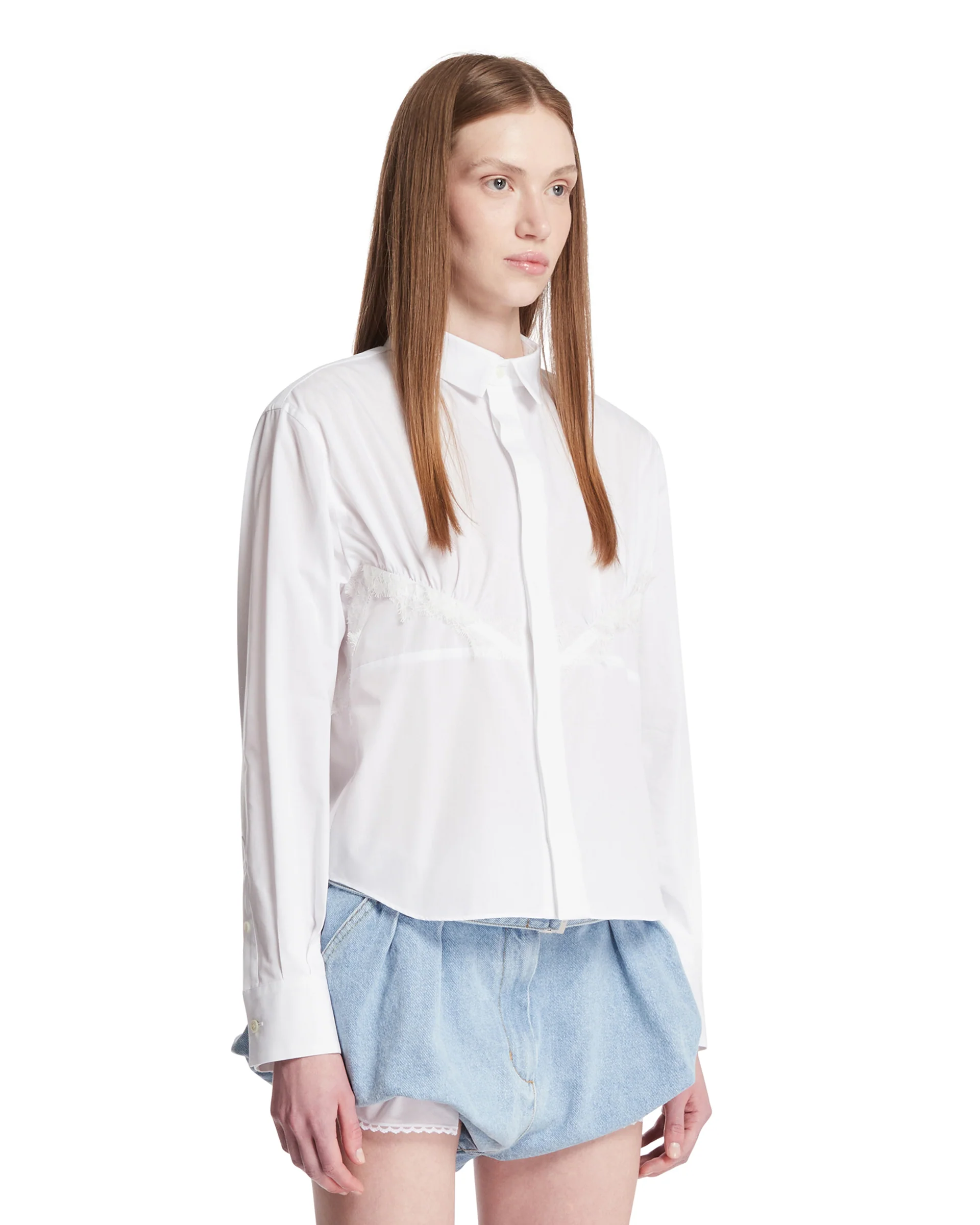Camicia Con Inserti In Pizzo Bianca - Image 2