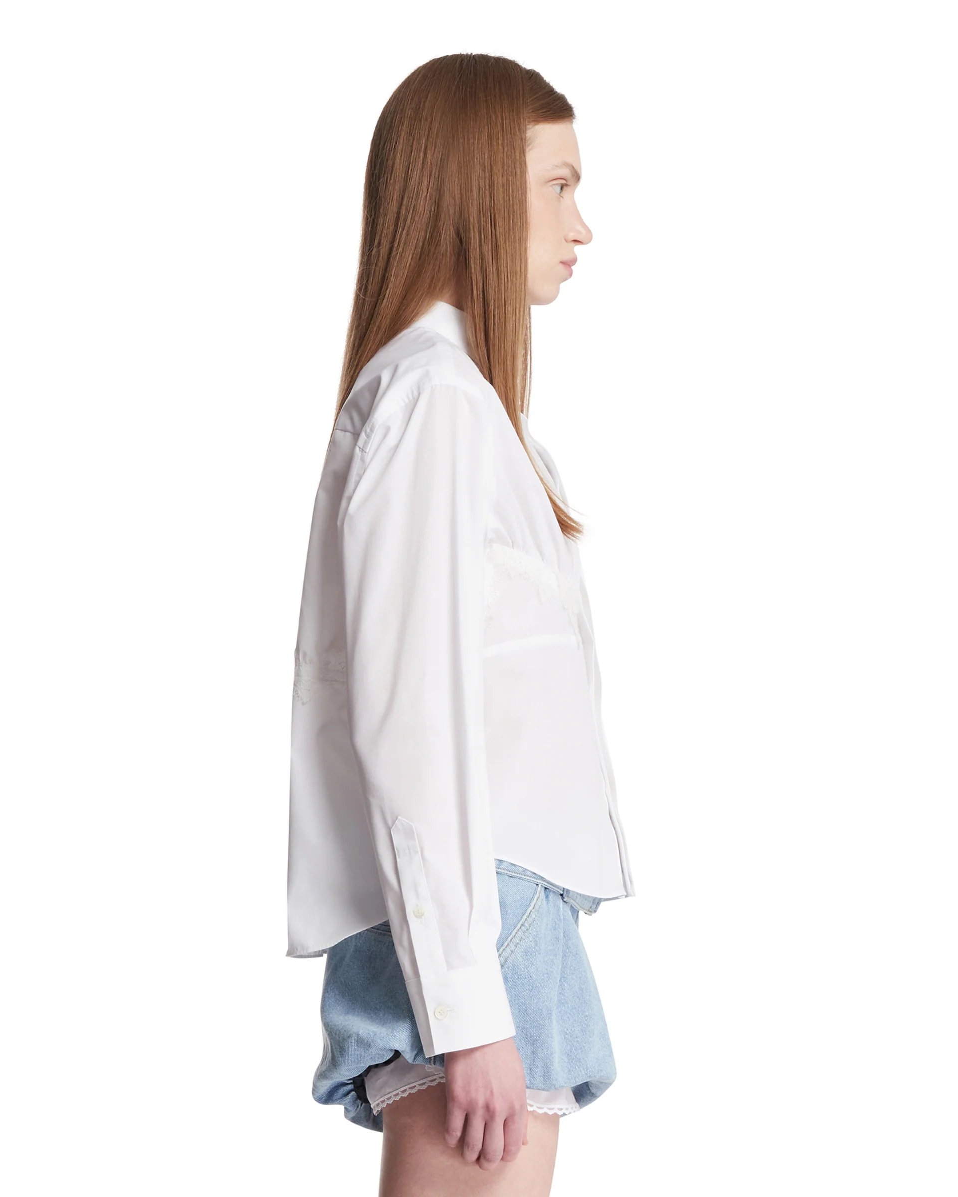 Camicia Con Inserti In Pizzo Bianca - Image 4
