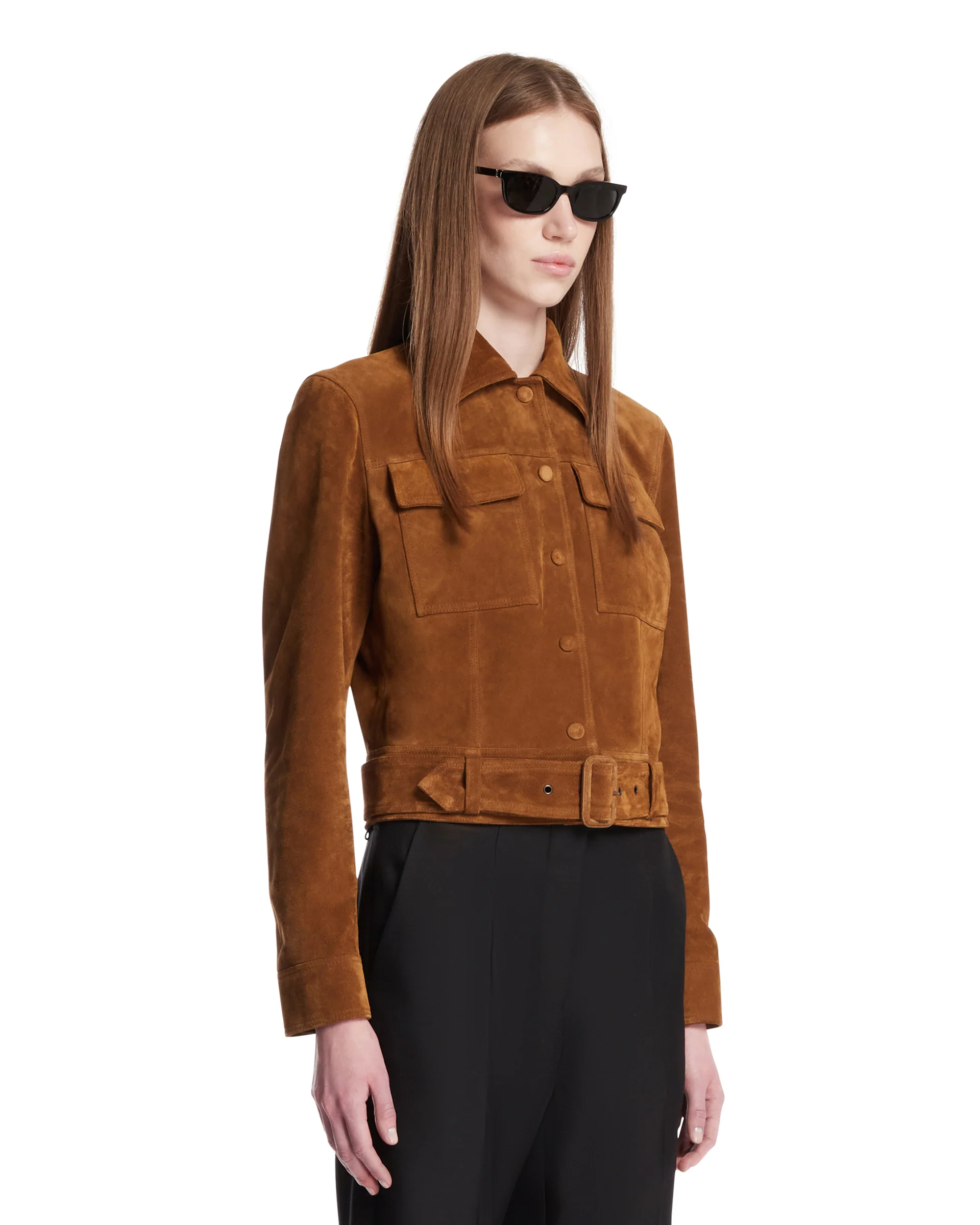 Giacca Sartoriale In Suede Marrone - Image 2