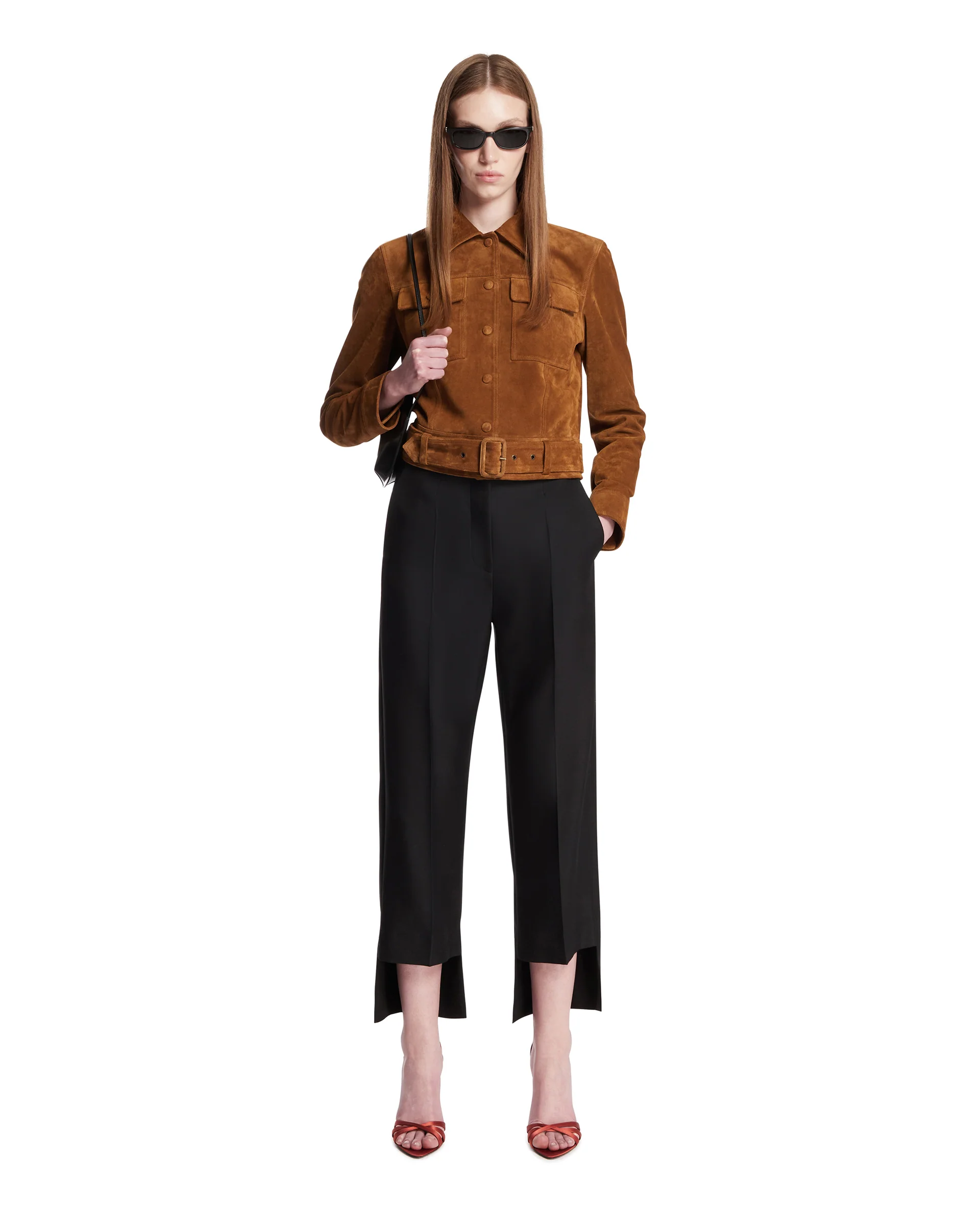 Giacca Sartoriale In Suede Marrone - Image 3