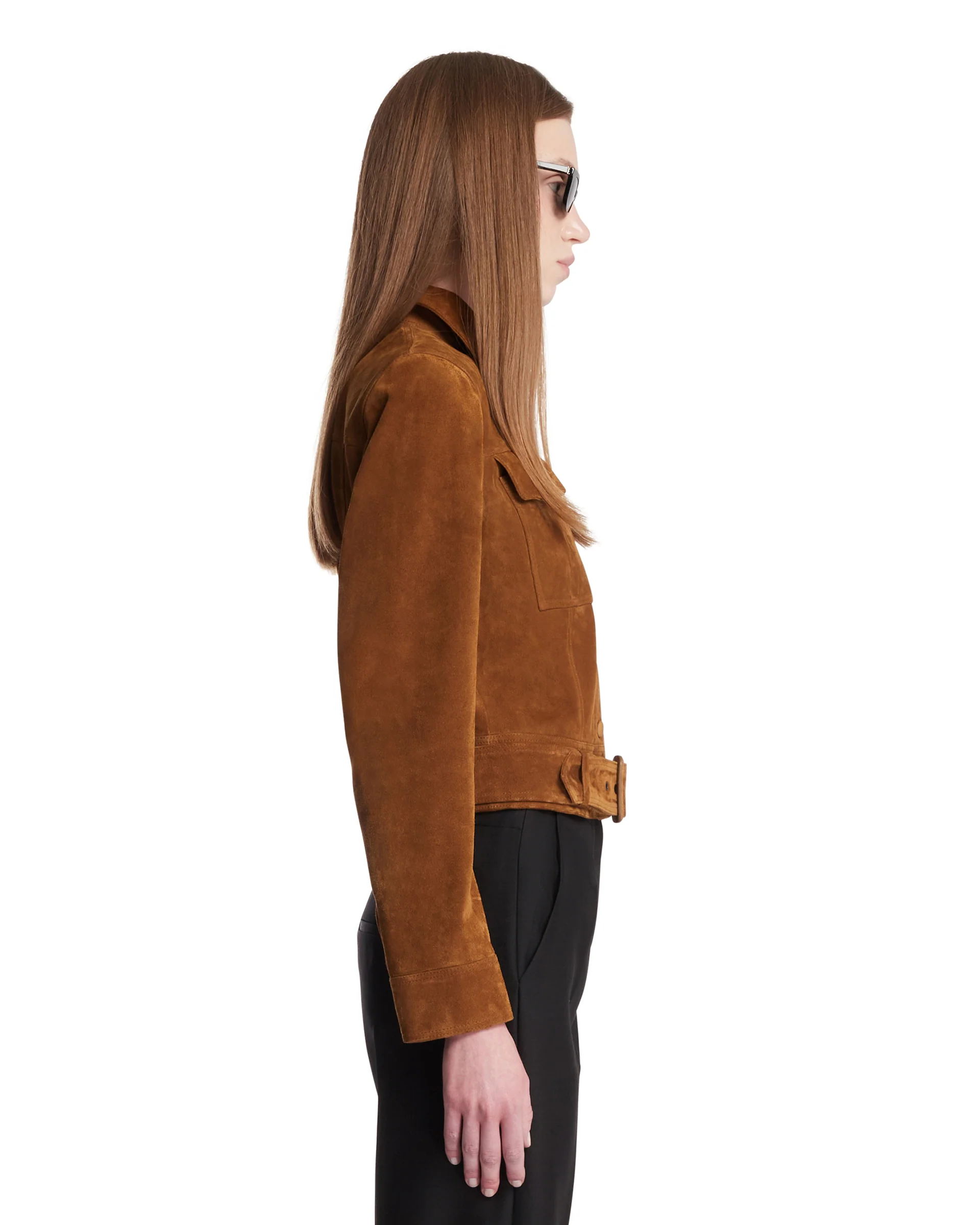 Giacca Sartoriale In Suede Marrone - Image 4