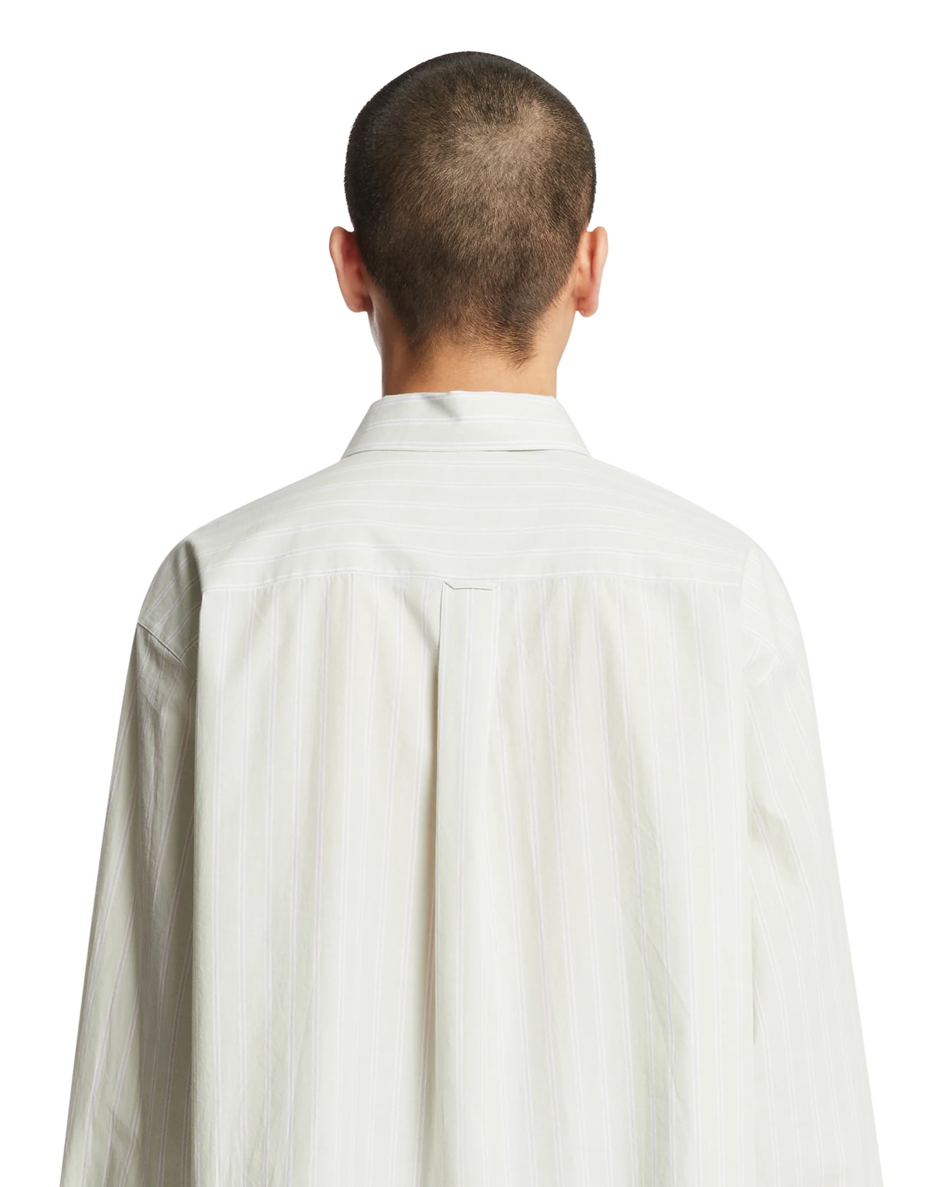 Camicia In Cotone A Righe Verde - Image 5