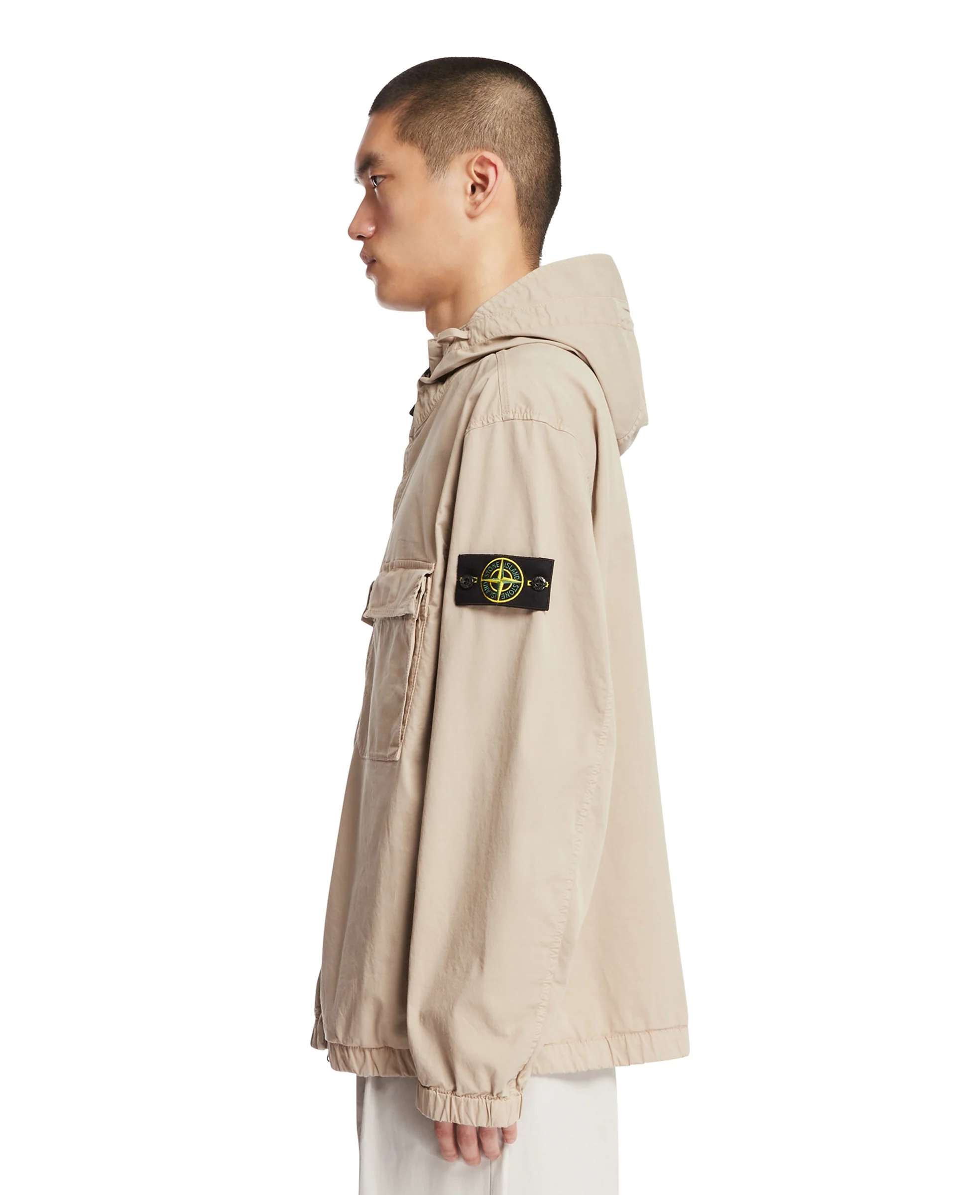 Giacca A Vento Beige Con Cappuccio - Image 4