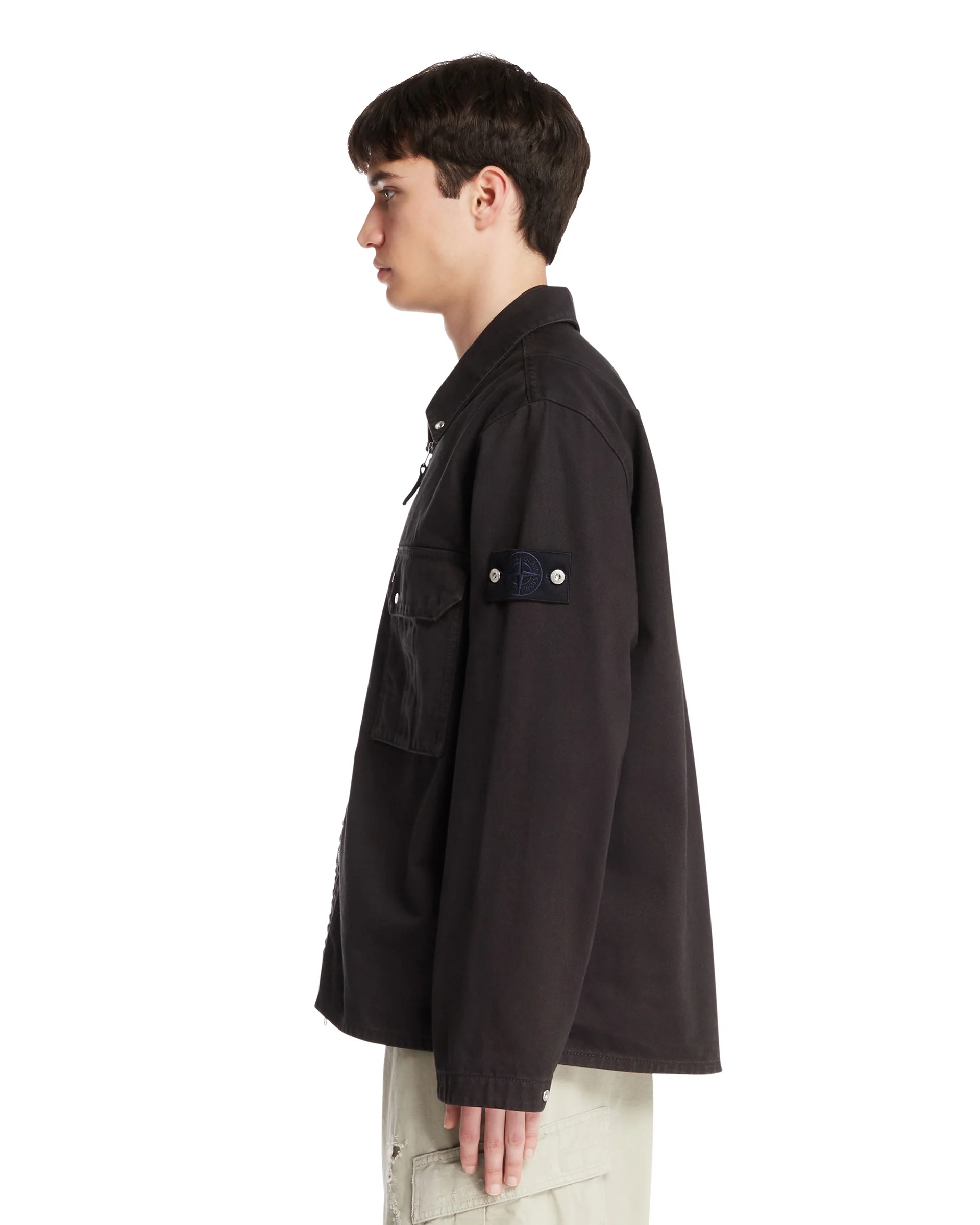 Giacca In Denim Con Zip Nera - Image 4