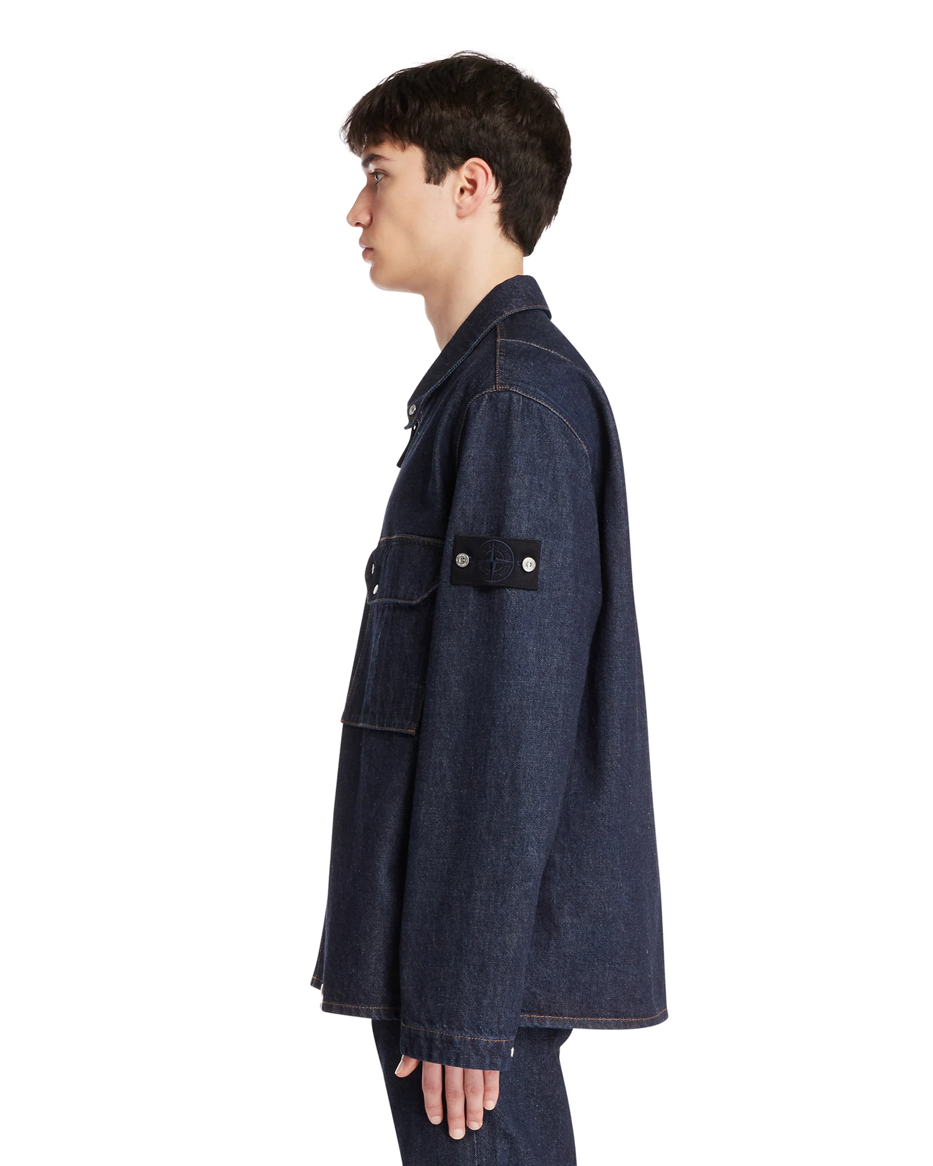 Giacca In Denim Con Zip Blu - Image 4
