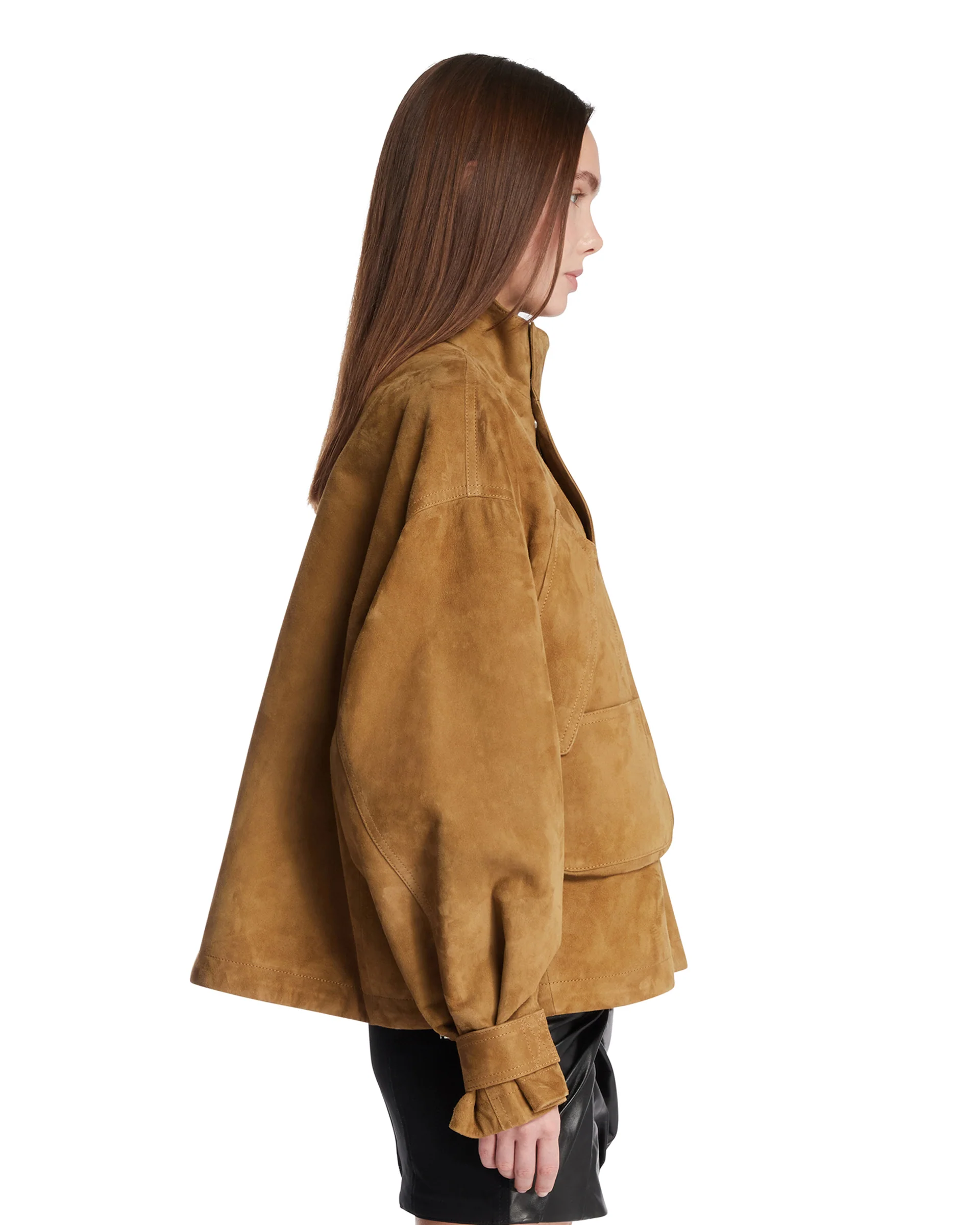Giacca In Suede Multitasche Beige - Image 4