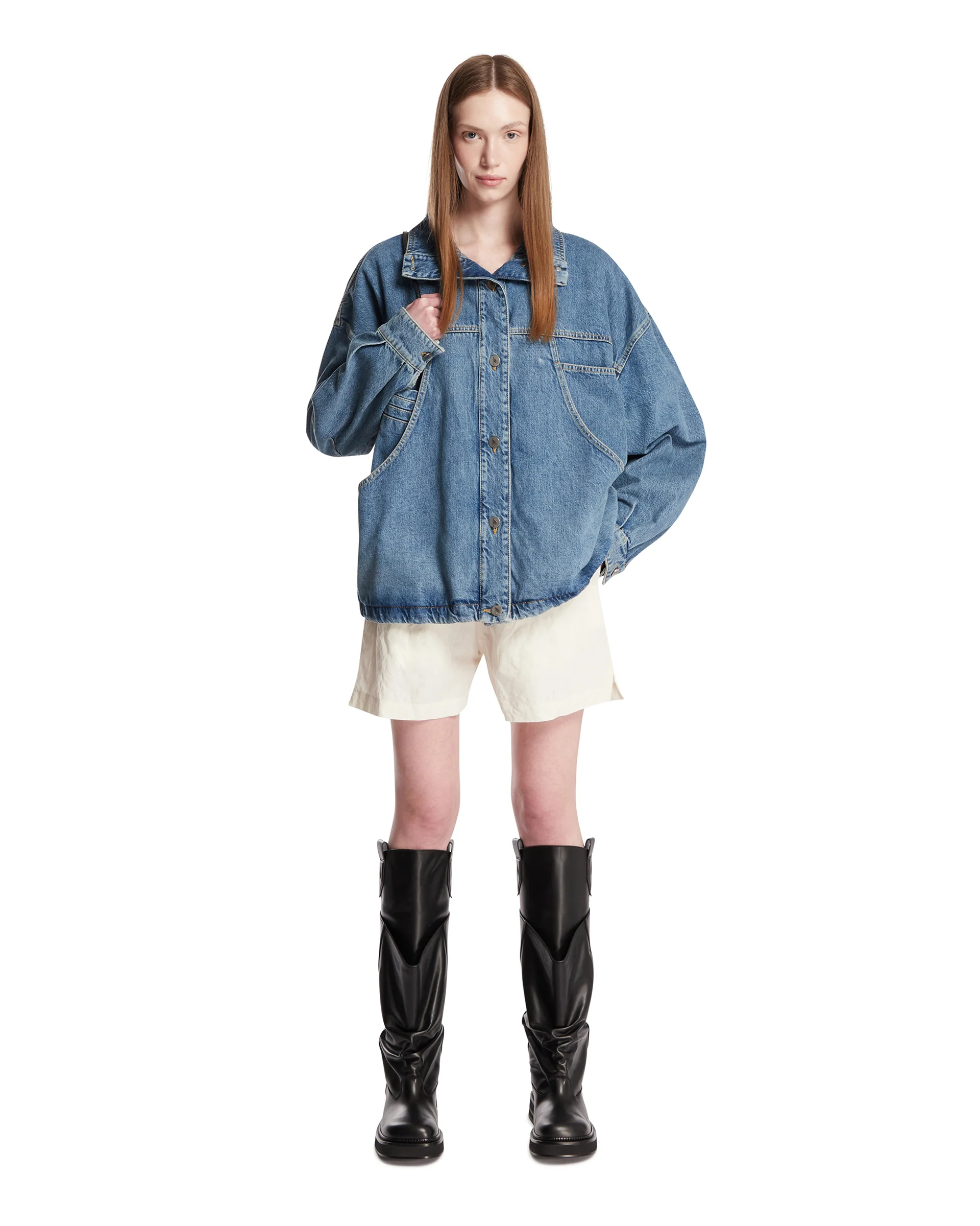 Giacca Oversize In Denim Blu - Image 3