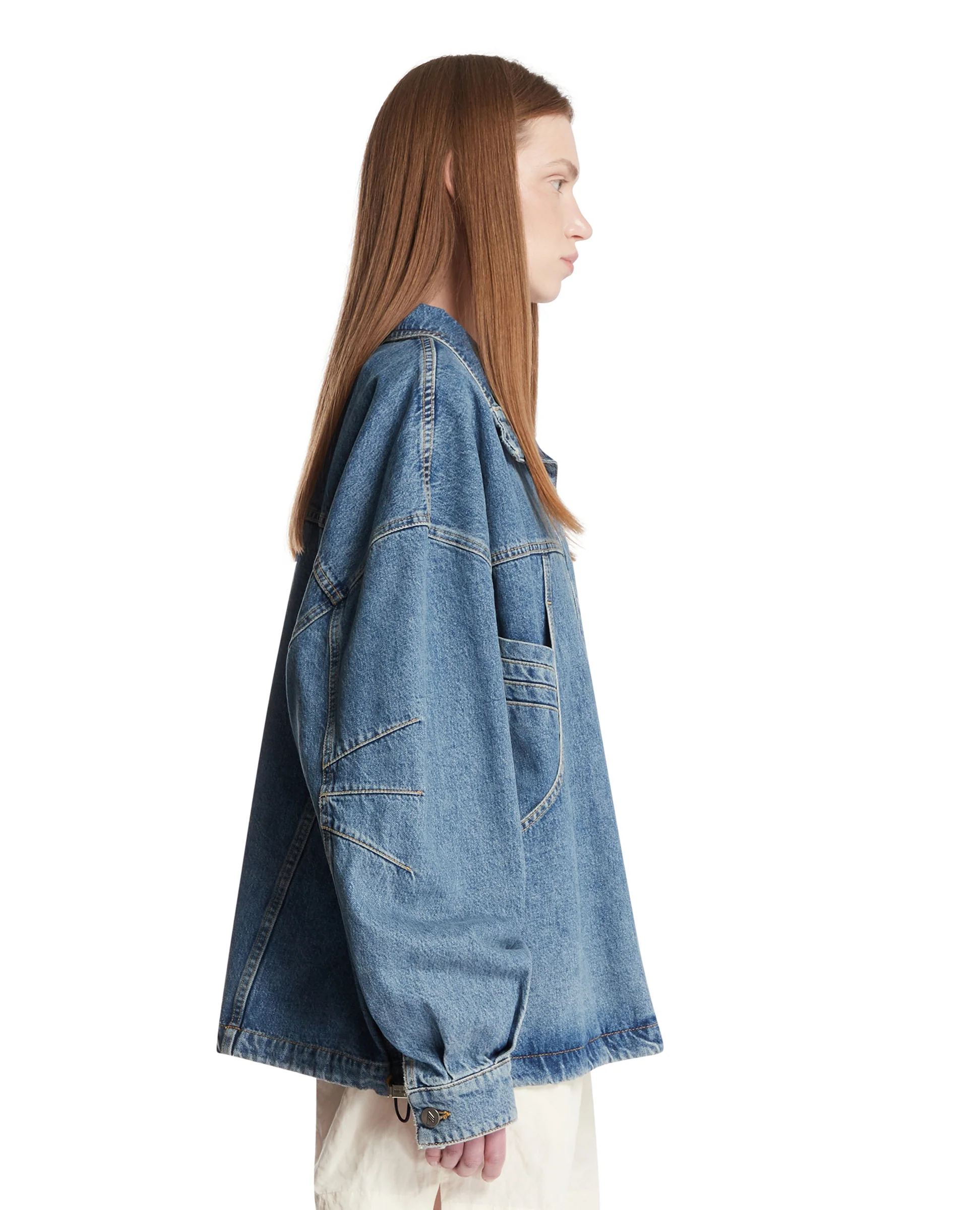 Giacca Oversize In Denim Blu - Image 4