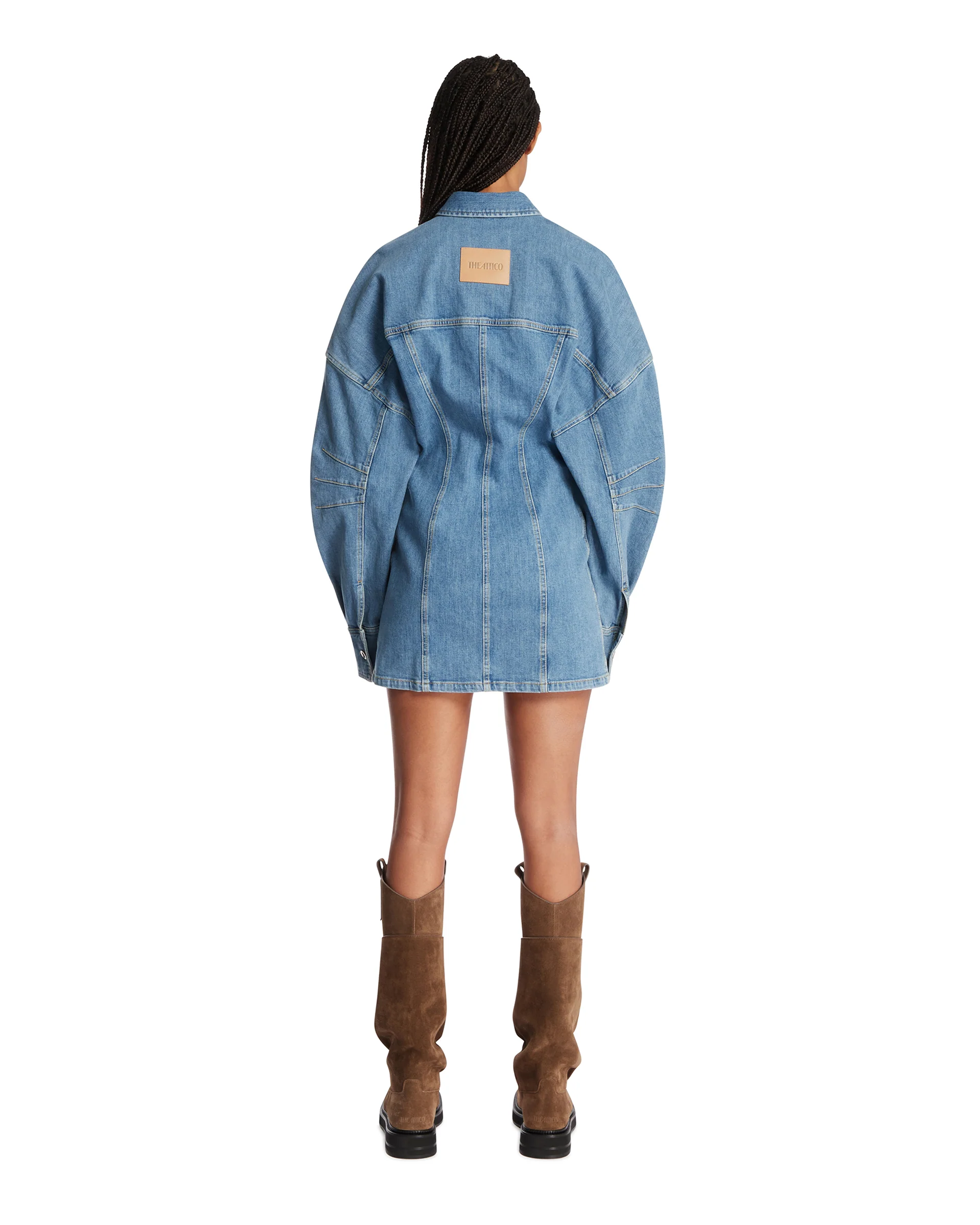 Abito In Denim Avvitato Blu - Image 5