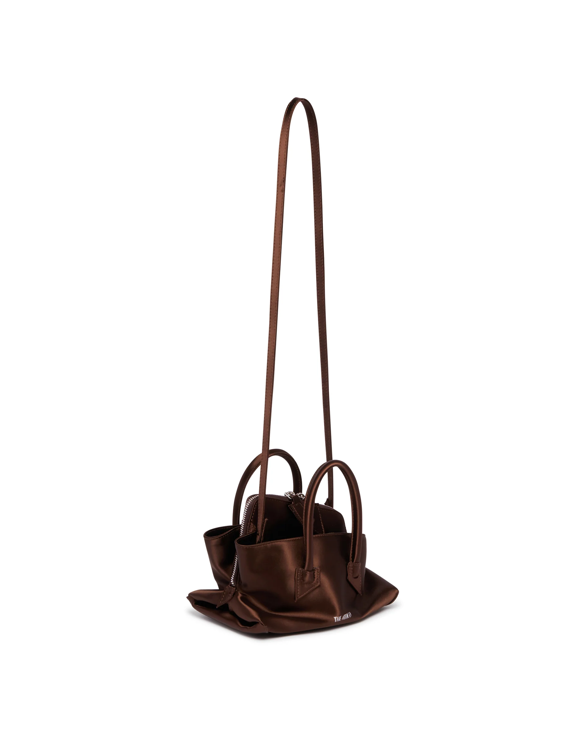Borsa La Passeggiata Mini In Raso Marrone - Image 5