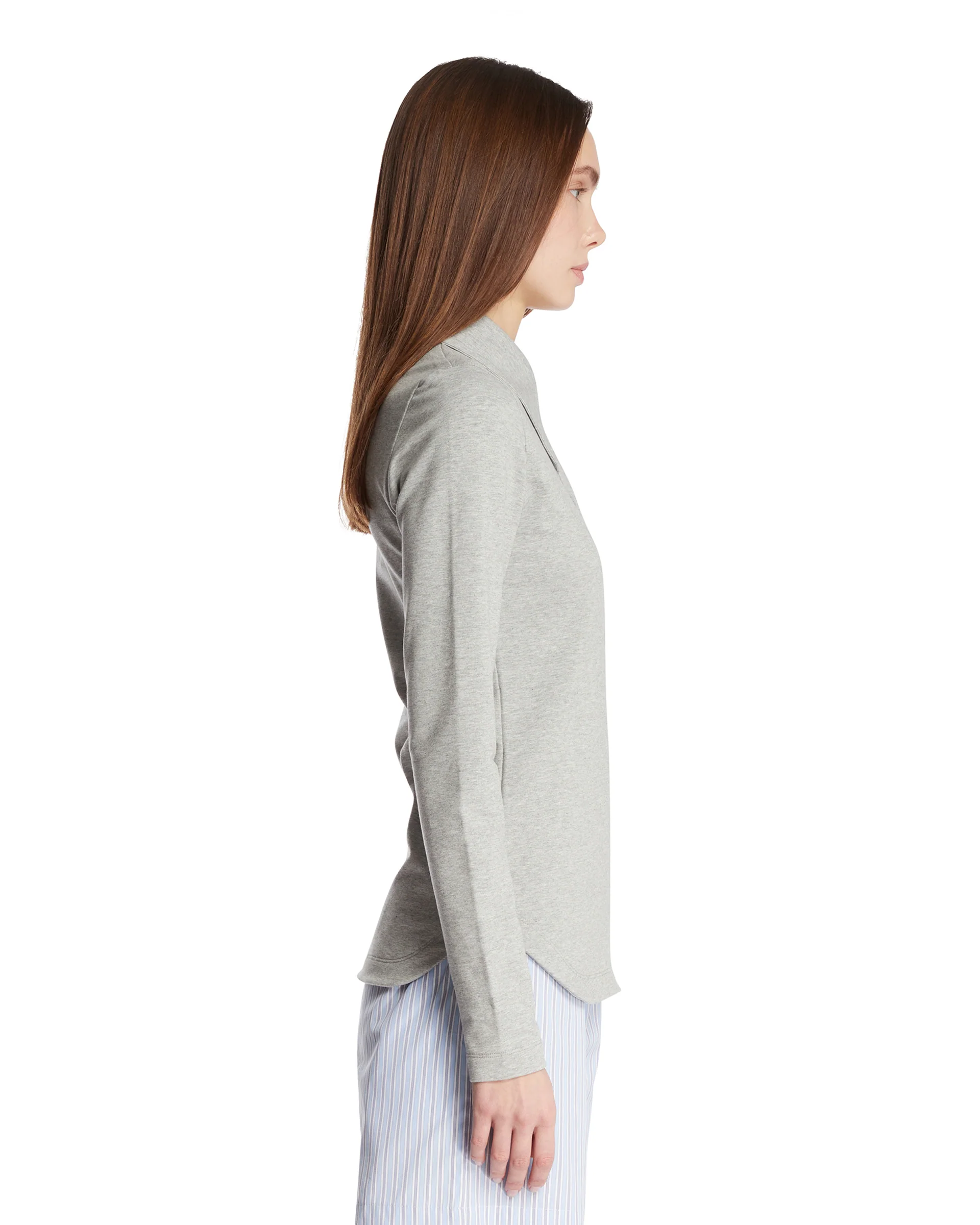 Top Asimmetrico In Cotone Grigio - Image 4