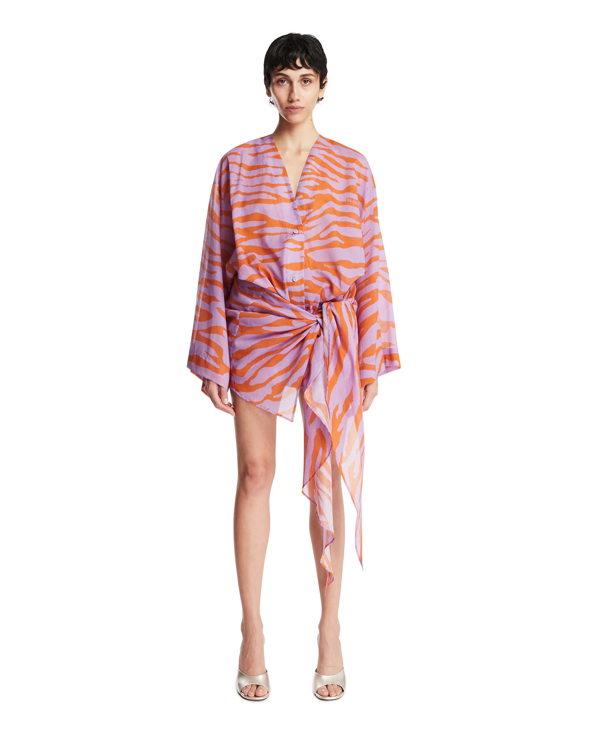 Mini Wrap Dress Zebrato Arancione