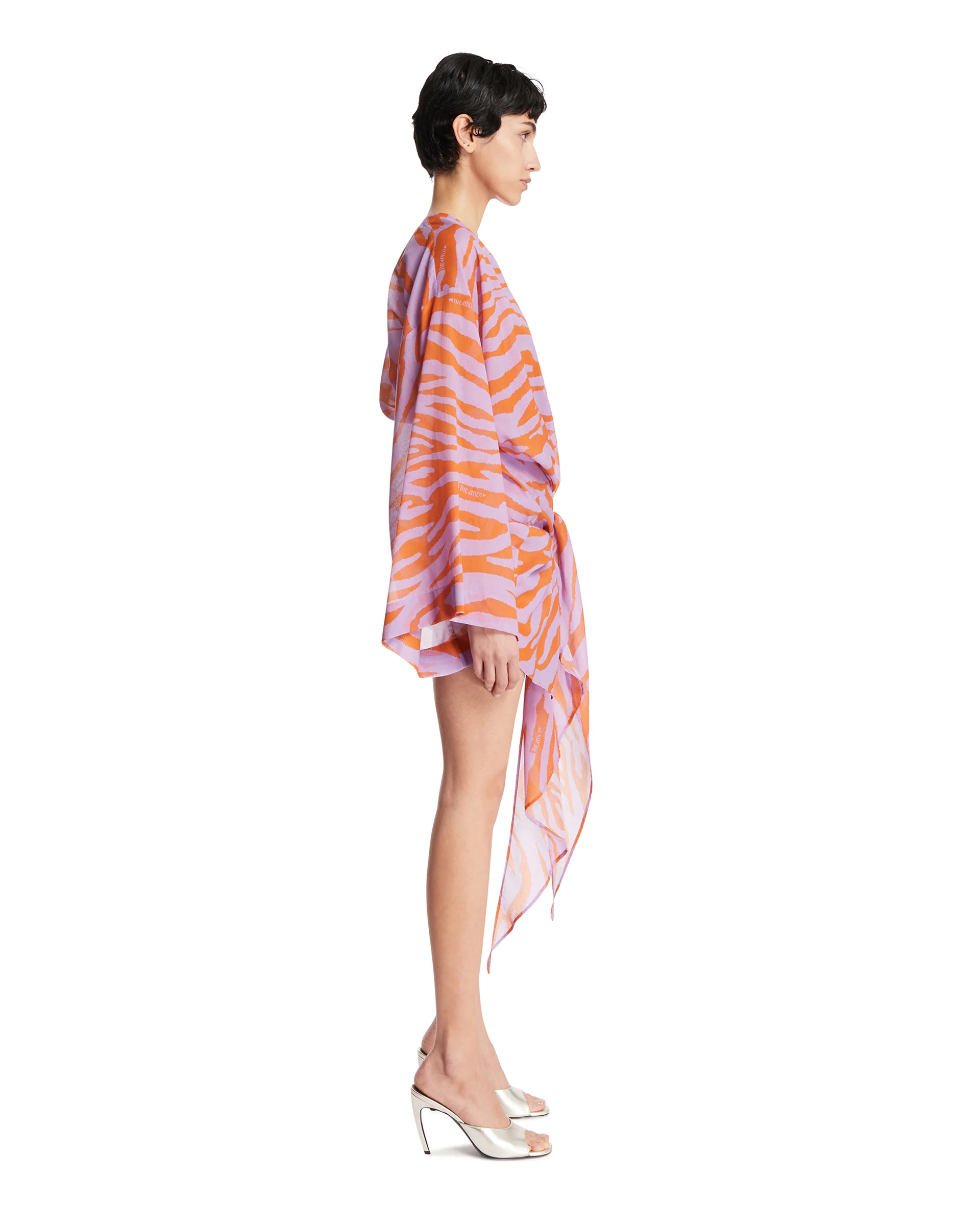 Mini Wrap Dress Zebrato Arancione - Image 4