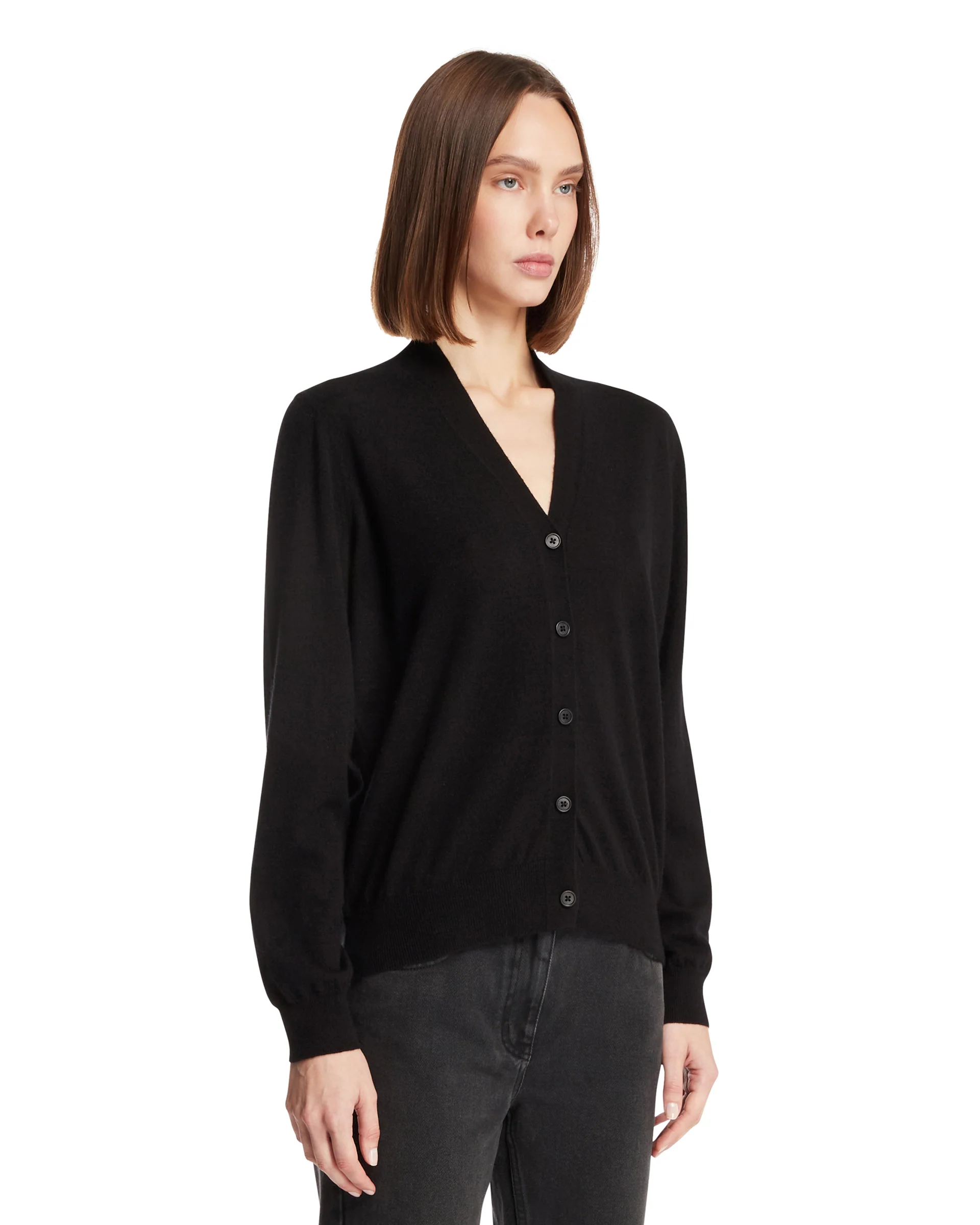 Cardigan In Cashmere Nero - Image 2