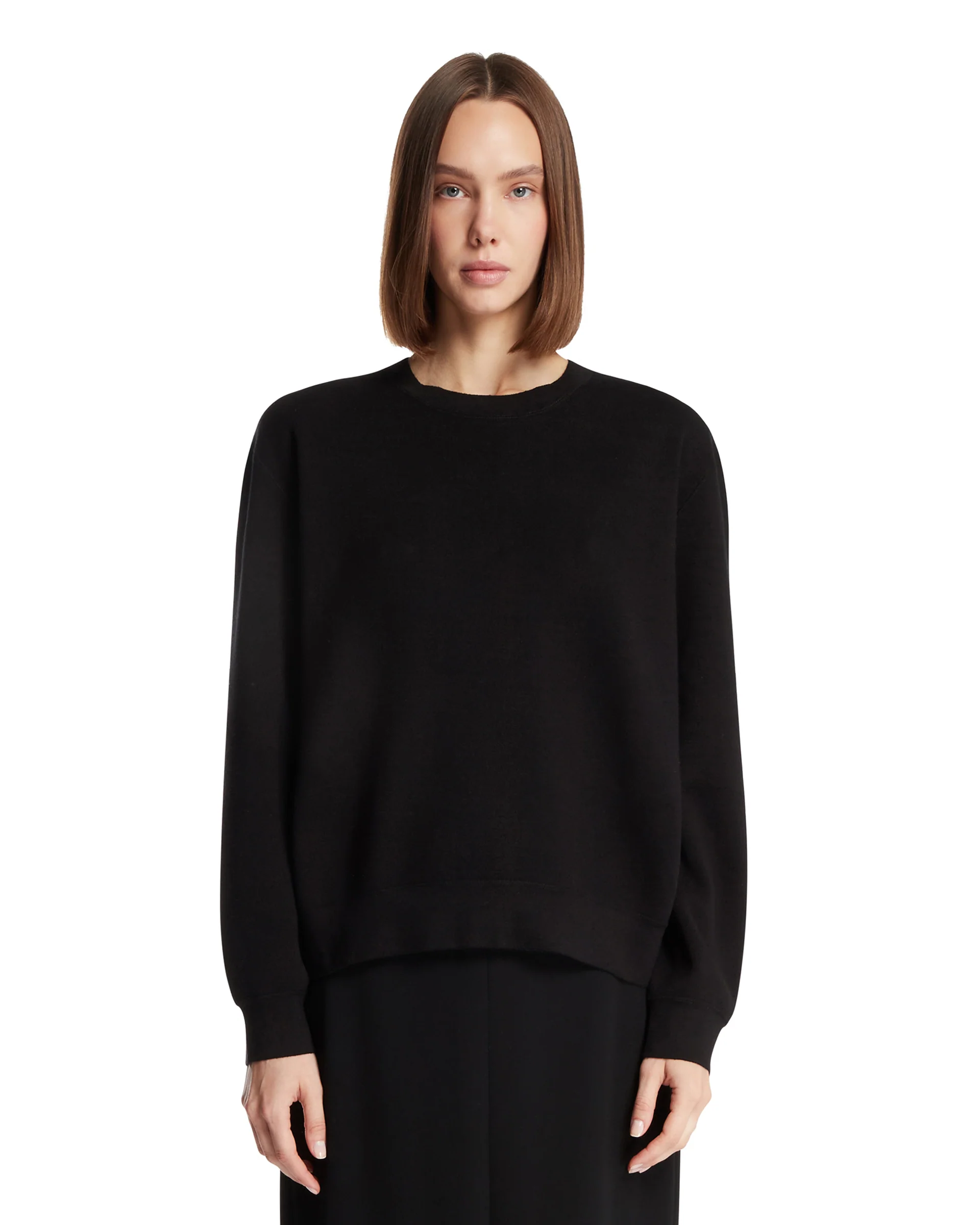 Maglione In Cotone E Seta Nero