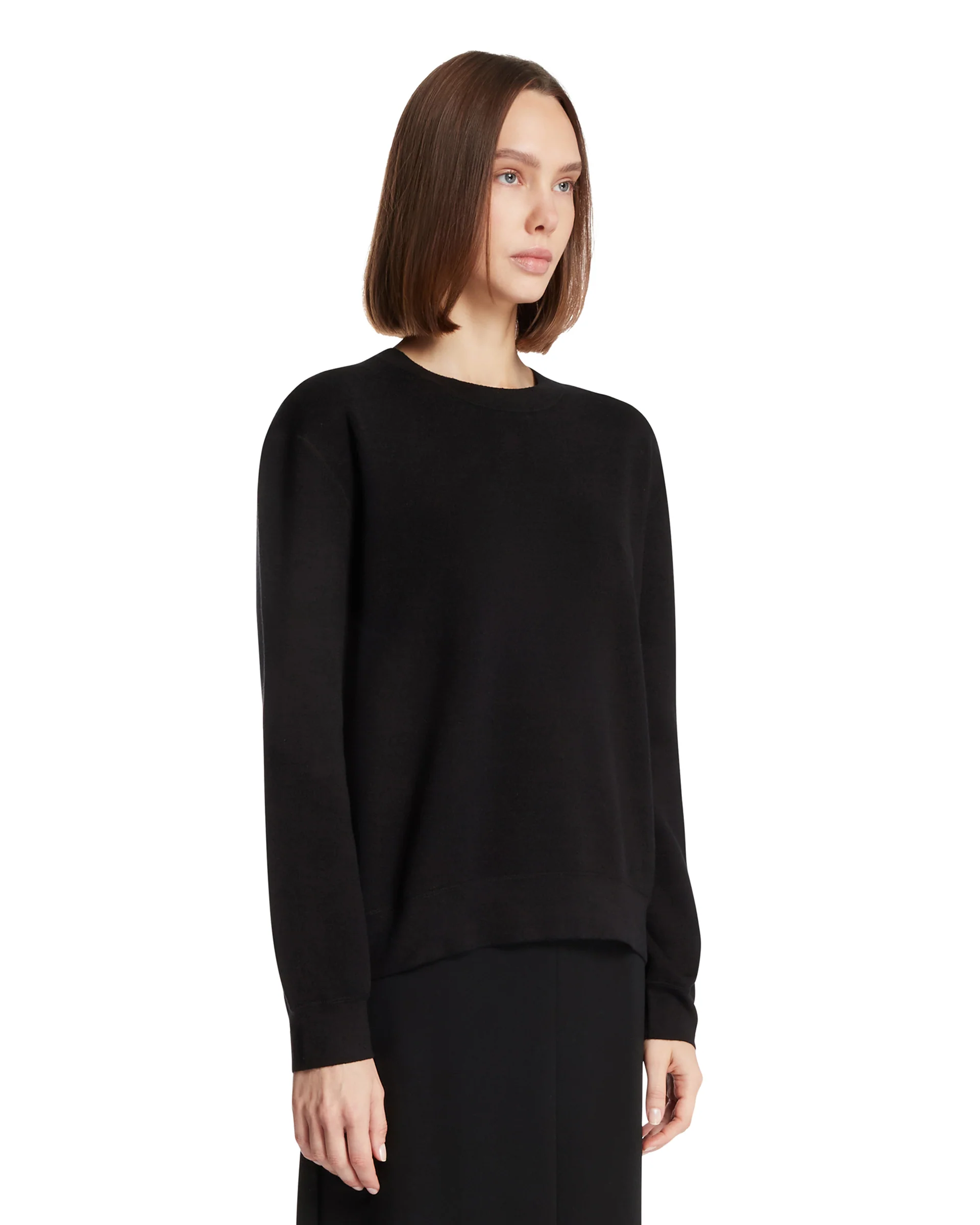 Maglione In Cotone E Seta Nero - Image 2