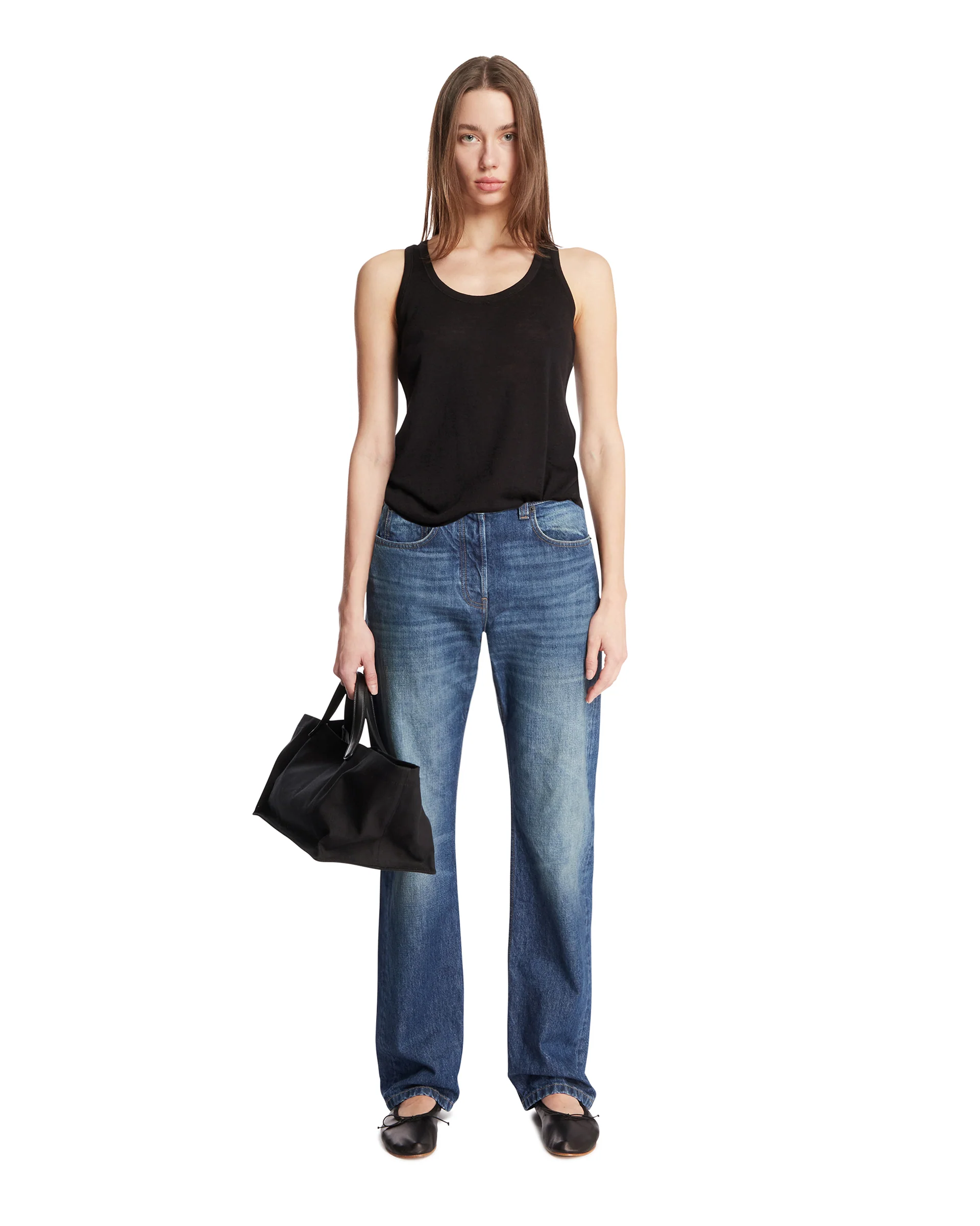 Top In Seta Lino E Cashmere Nero - Image 3