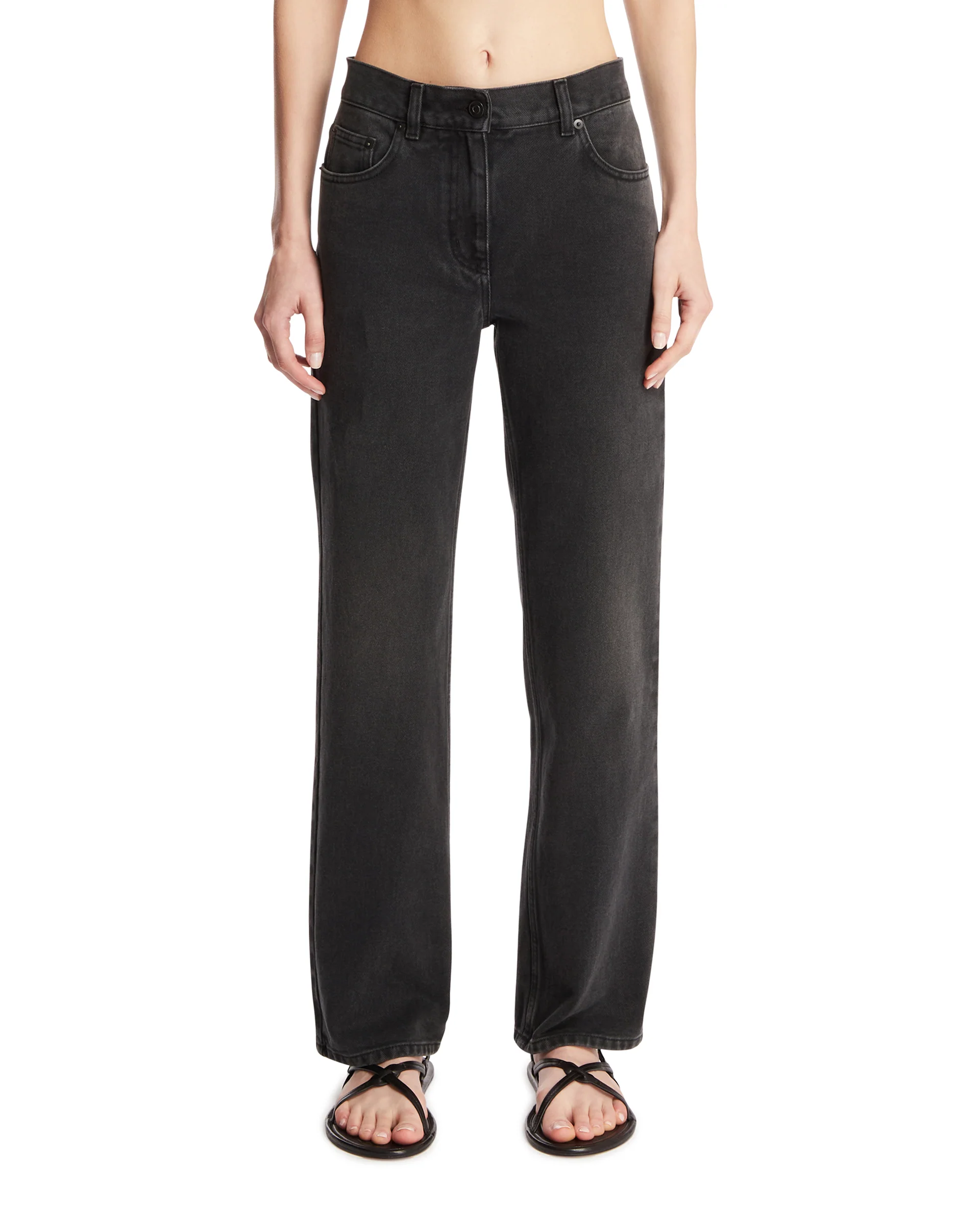 Jeans A Gamba Dritta Neri