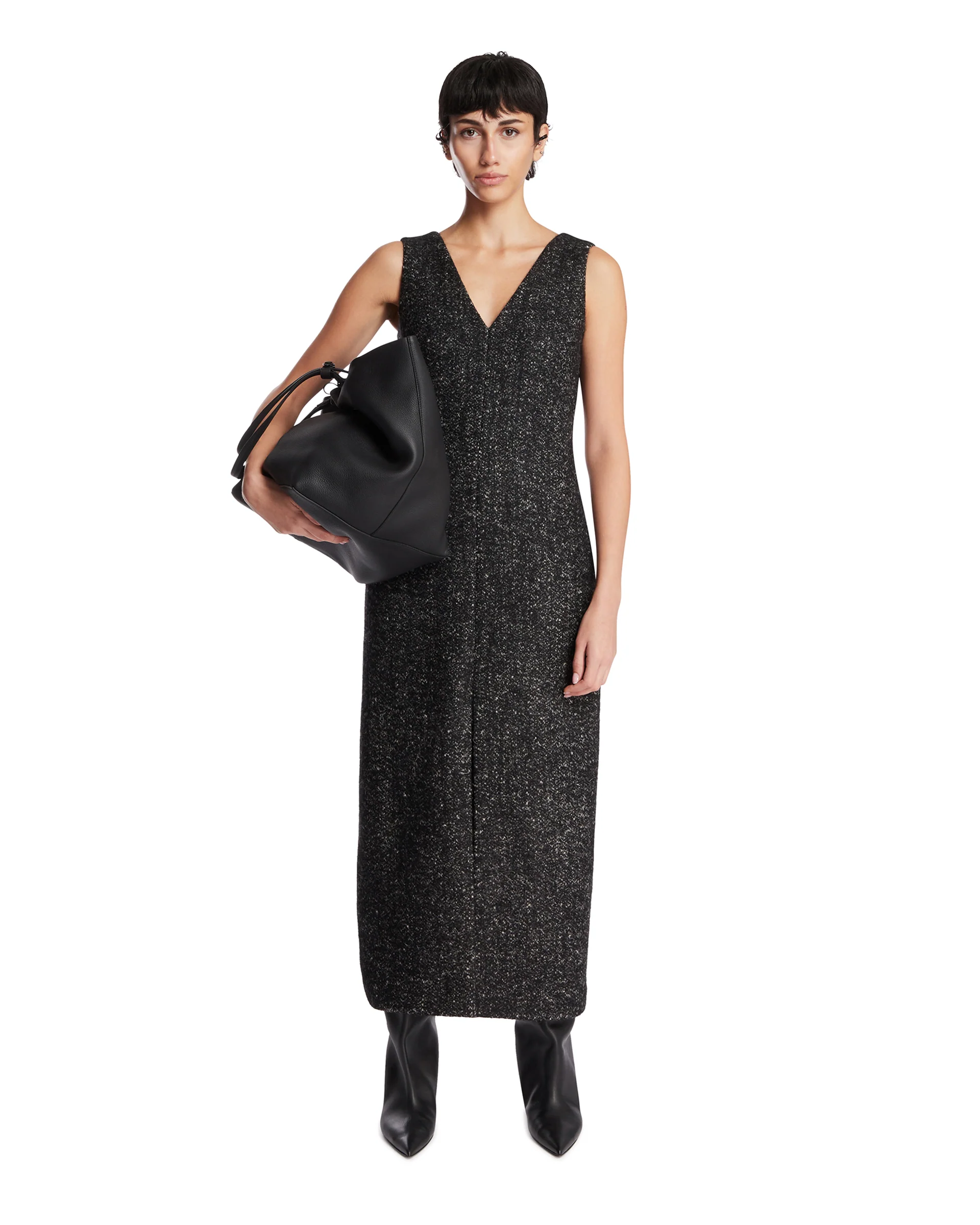 Abito Midi In Lana Nero - Image 3