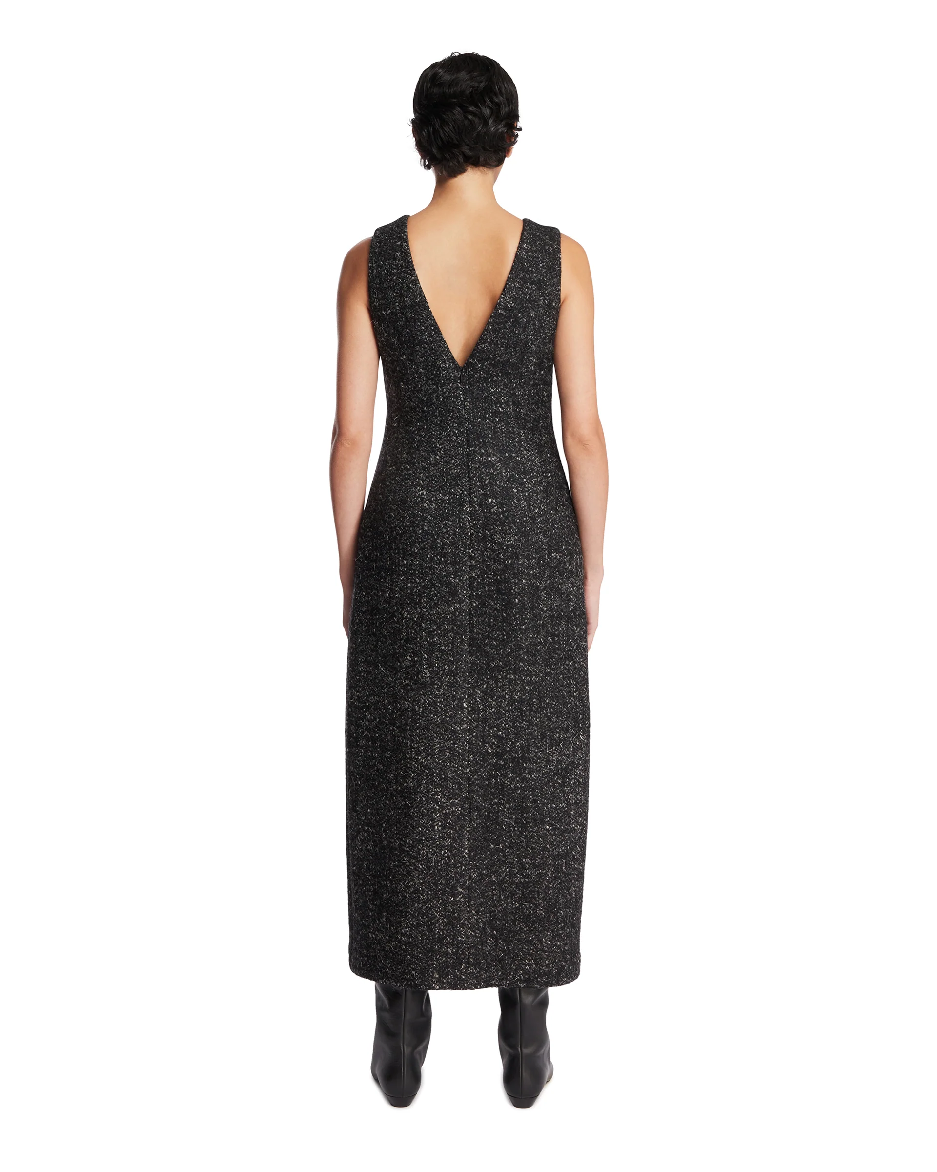 Abito Midi In Lana Nero - Image 5