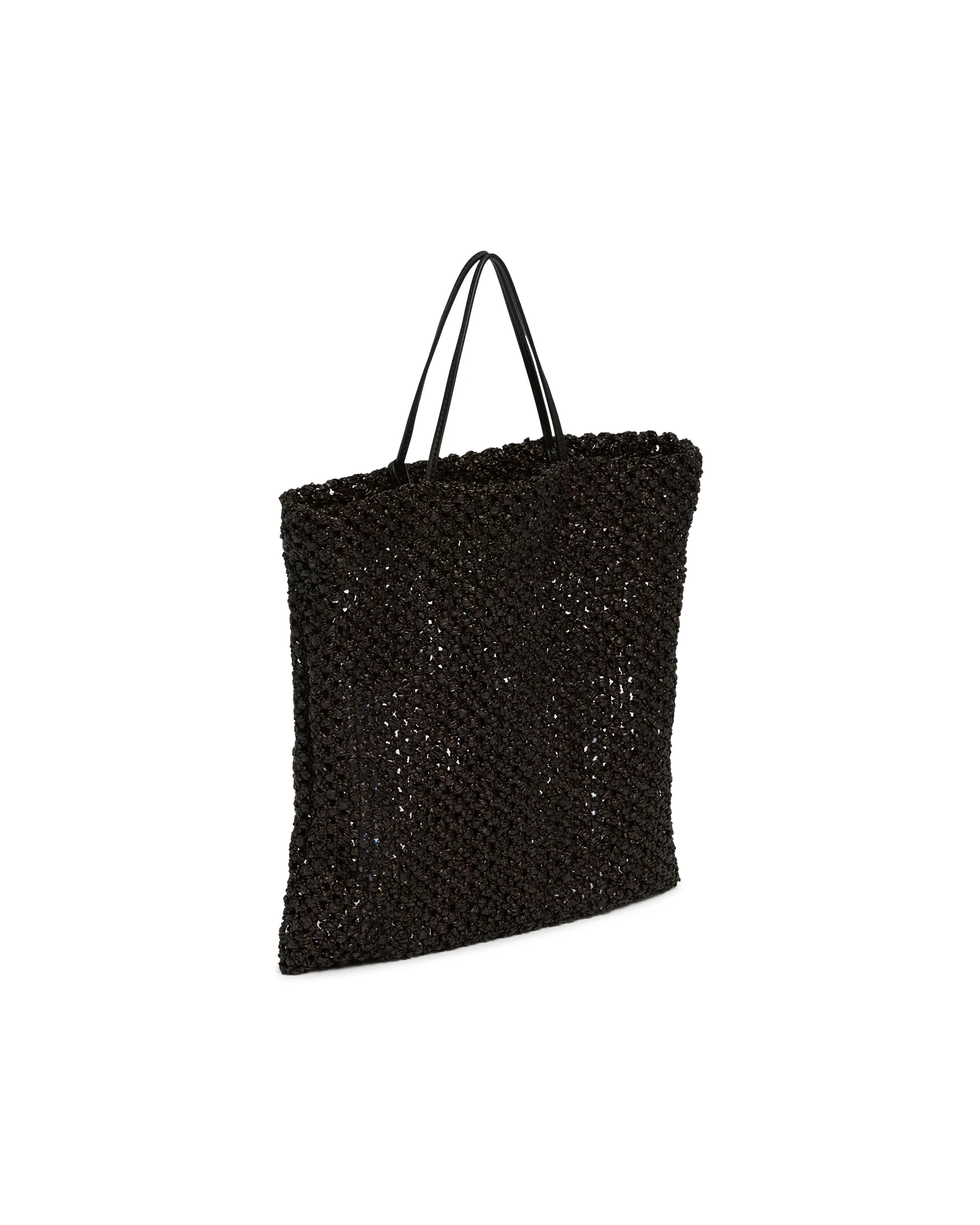 Borsa Intrecciata In Rafia Nera - Image 5
