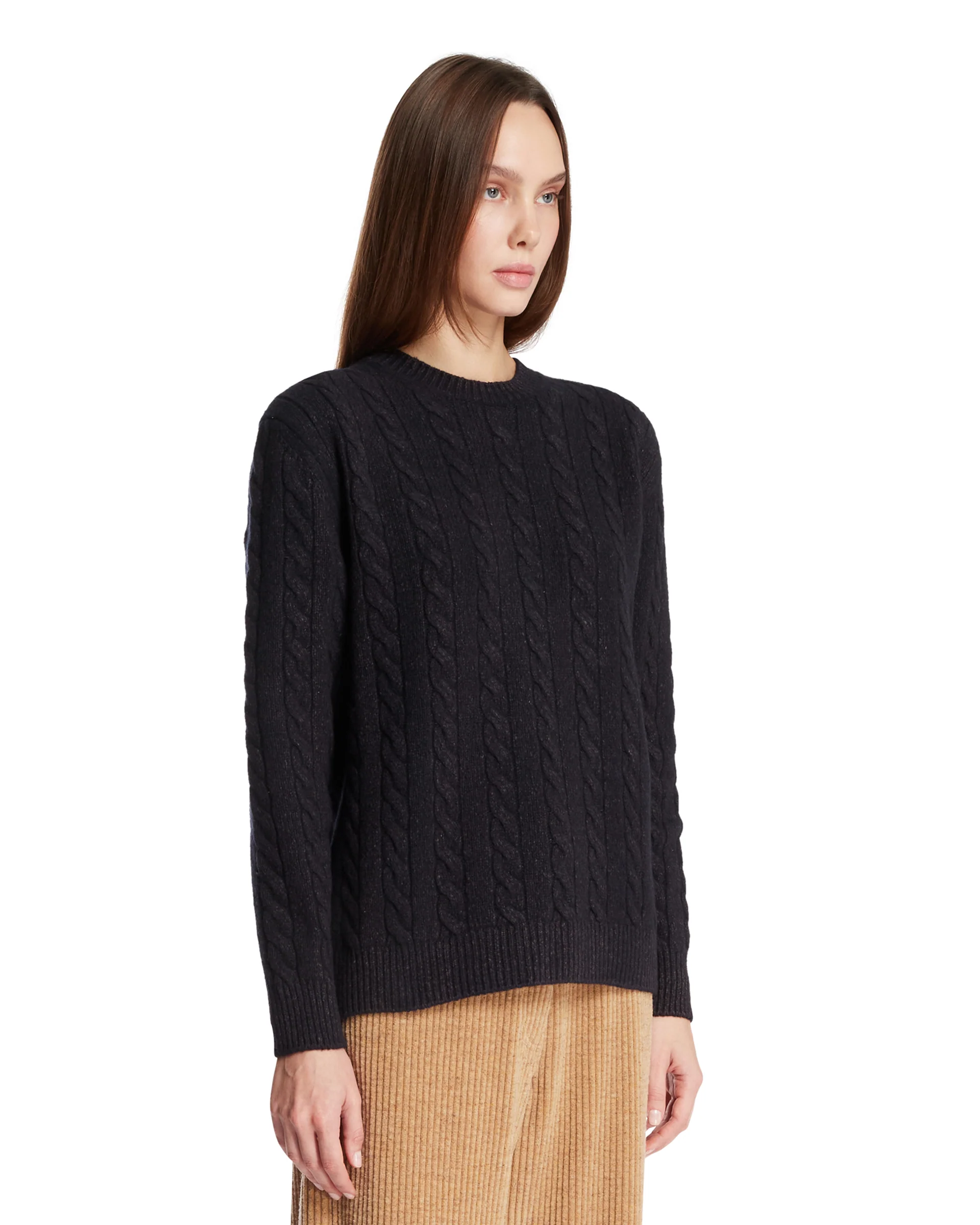 Maglione In Lana A Trecce Blu - Image 2