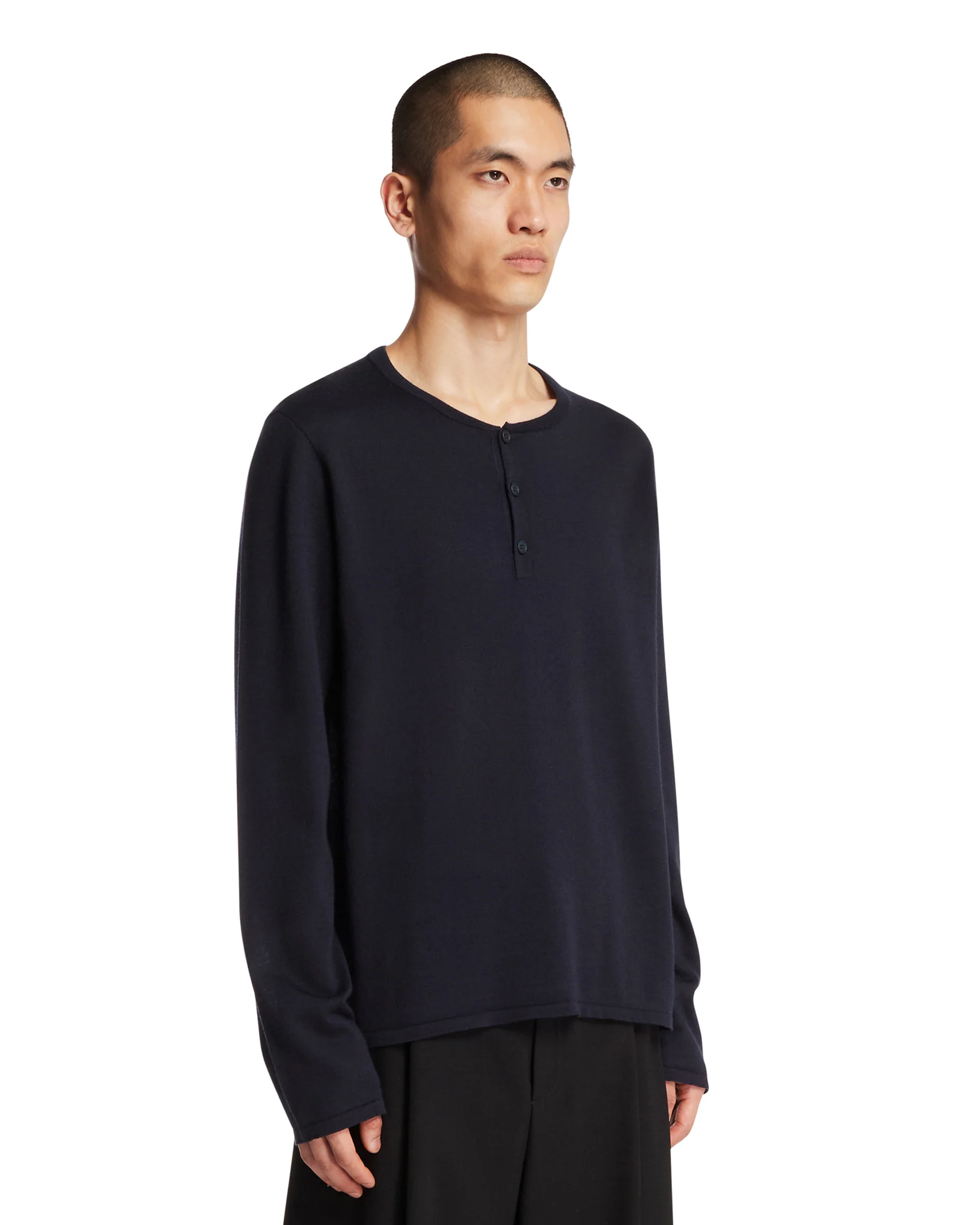 Top In Cashmere E Seta Blu - Image 2