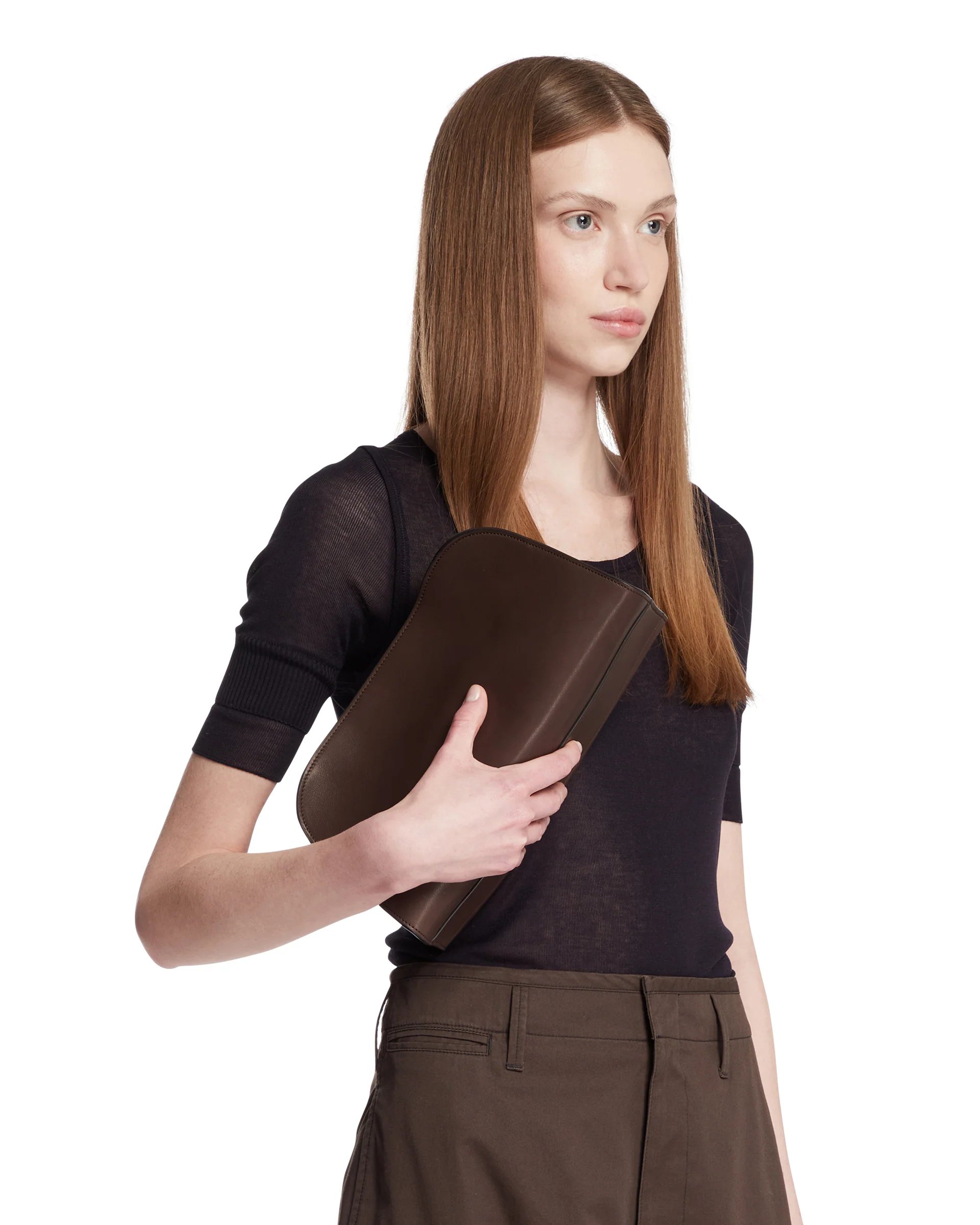 Clutch Peggy in Pelle Marrone - Image 3