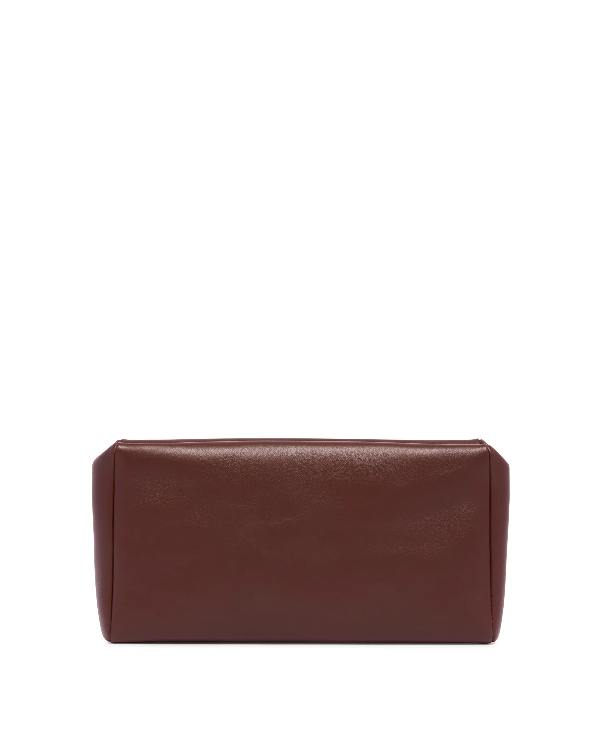 Clutch Compatta Quadrata in Pelle Marrone