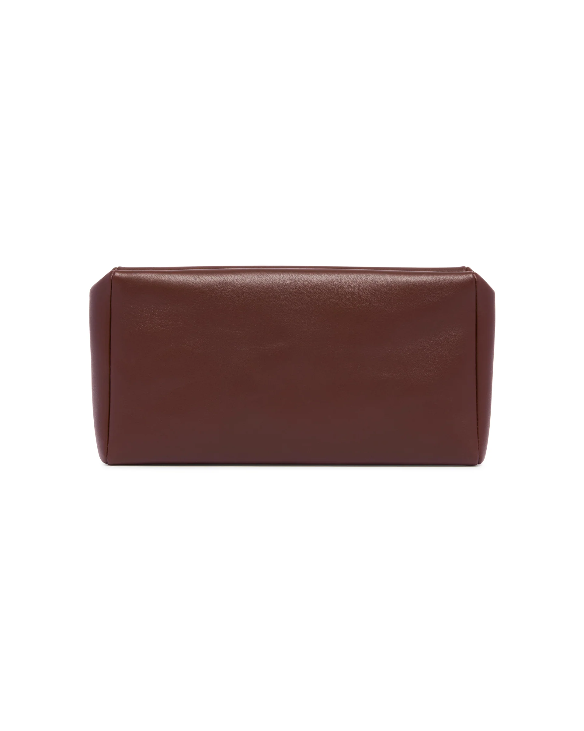 Clutch Compatta Quadrata in Pelle Marrone - Image 2