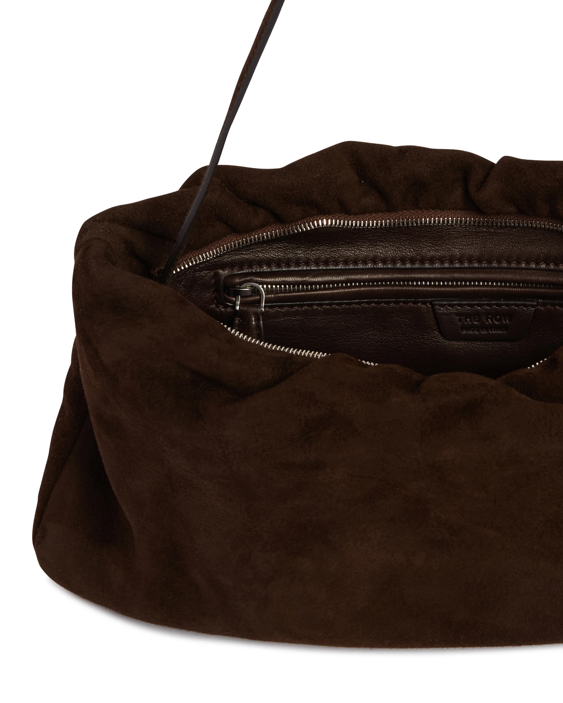 Clutch XL Bourse In Suede Marrone - Image 4