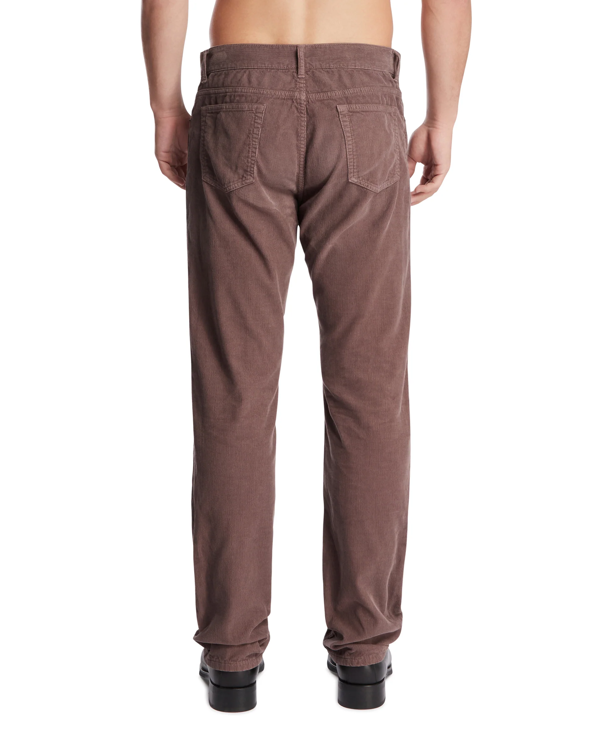 Pantaloni In Velluto A Costine Grigi - Image 5