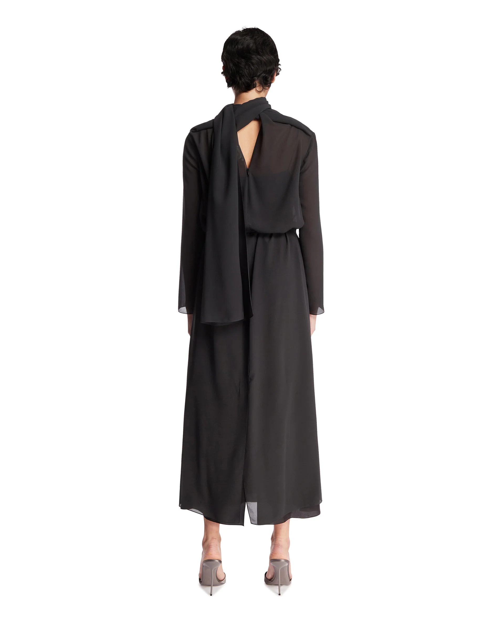 Abito Midi In Seta Grigio - Image 5