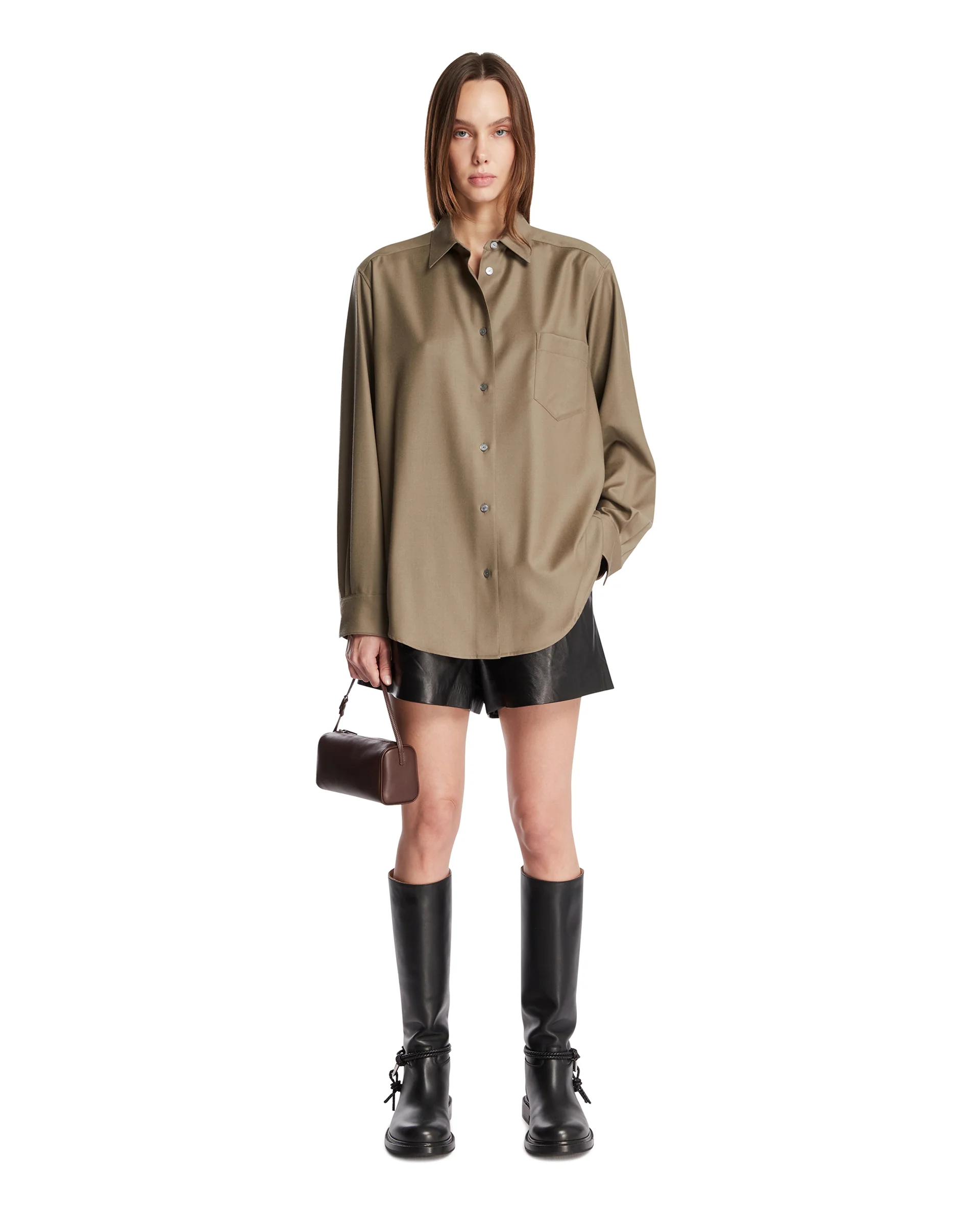 Camicia Pino In Lana Verde - Image 3