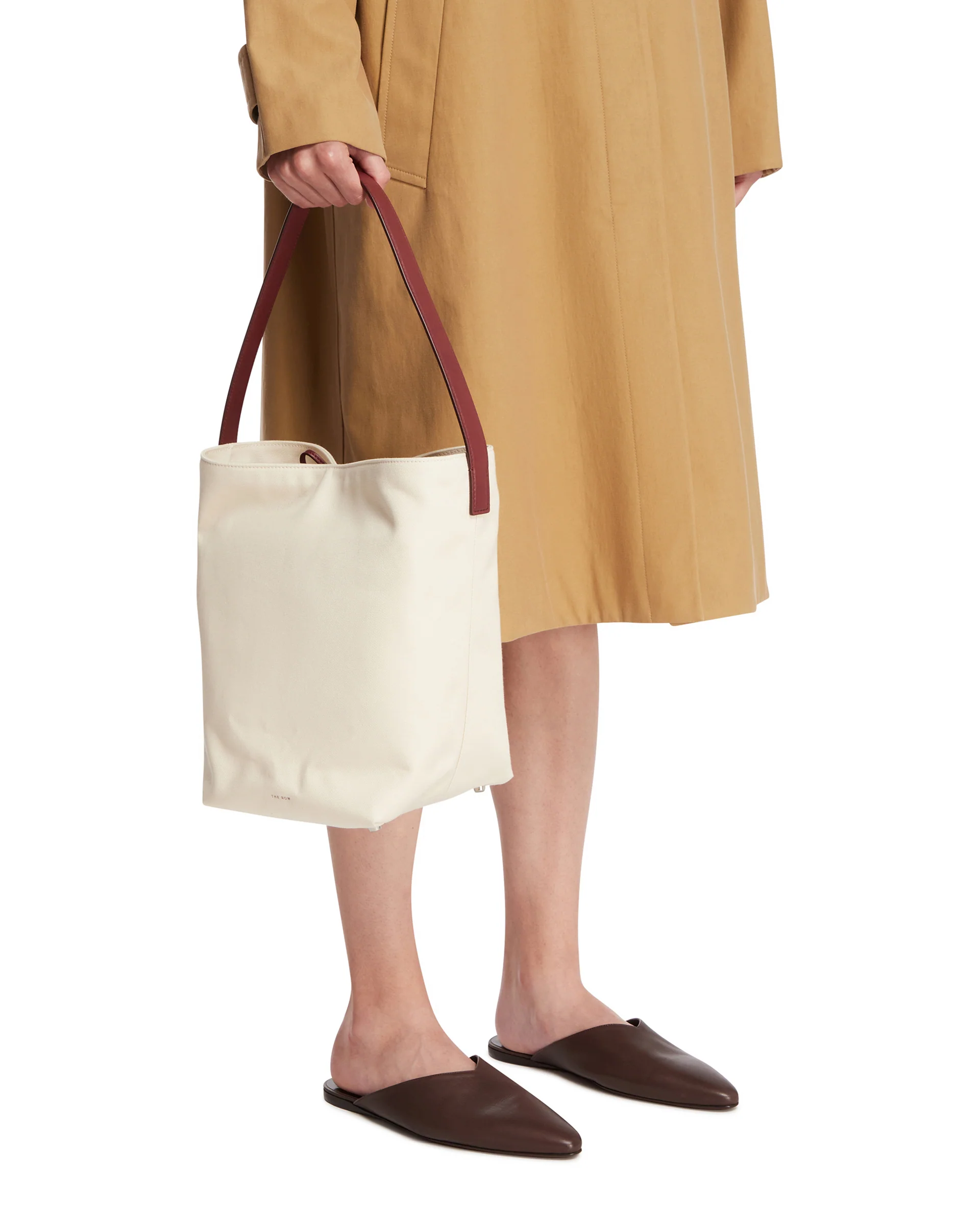 Borsa Media N/S Park Tote Bianca e Burgundy - Image 3