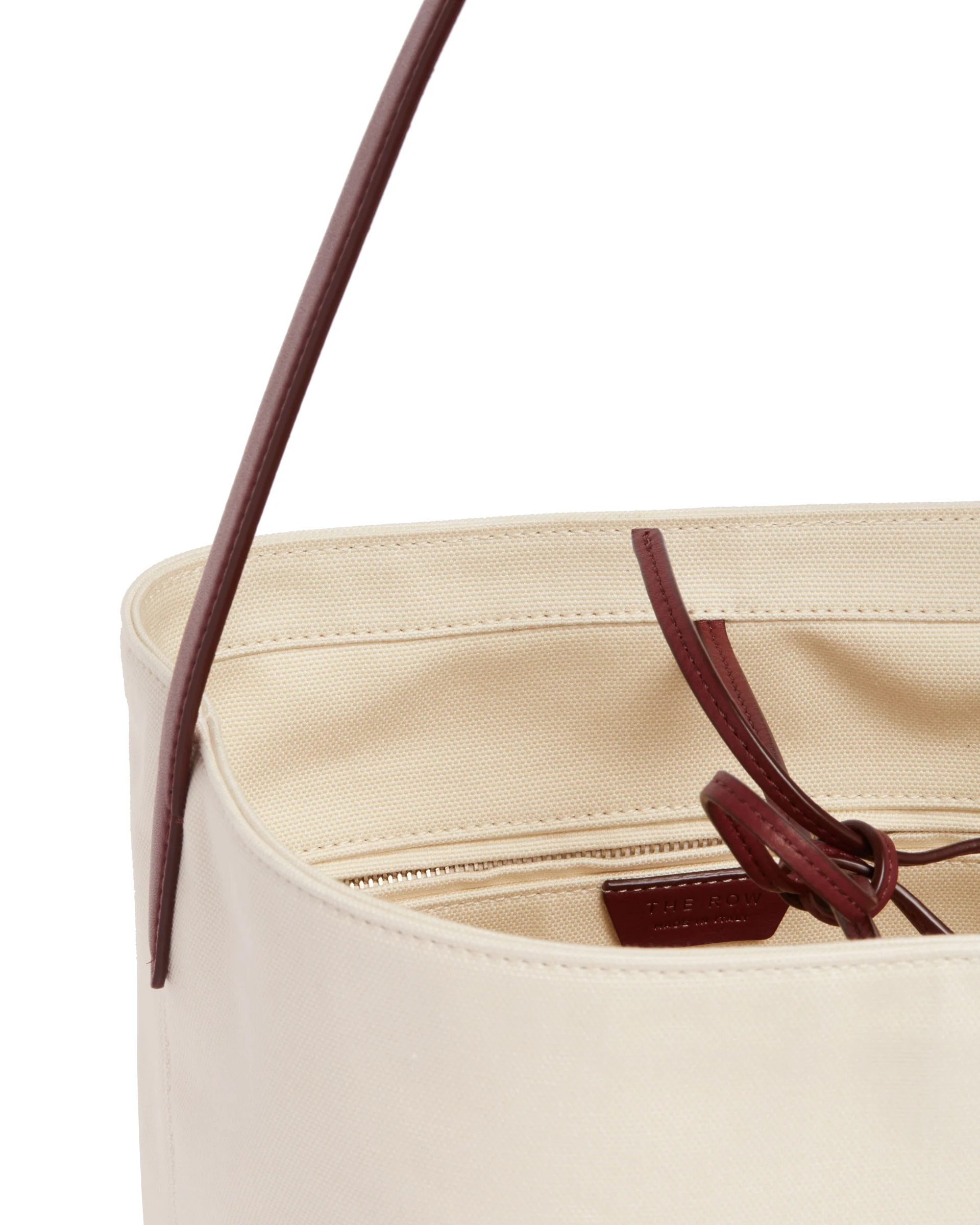 Borsa Media N/S Park Tote Bianca e Burgundy - Image 4