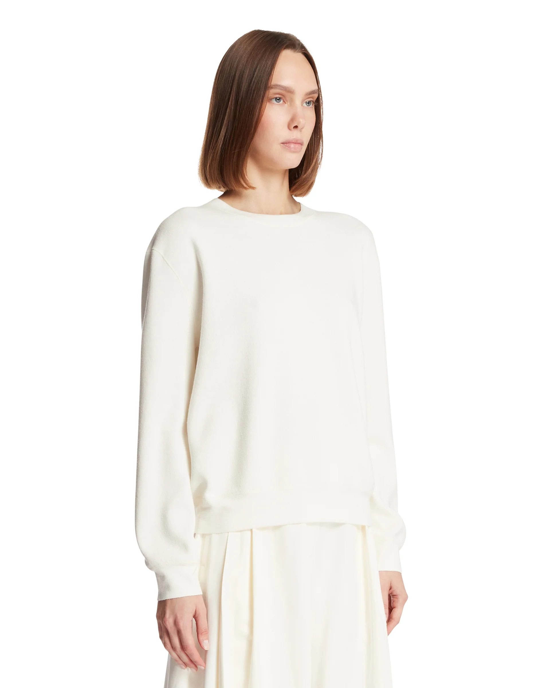 Maglione In Cotone E Seta Bianco - Image 2