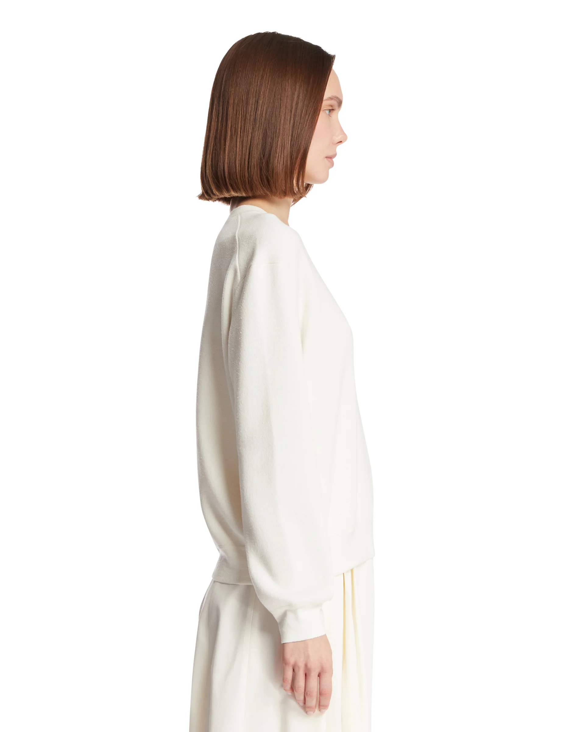Maglione In Cotone E Seta Bianco - Image 4
