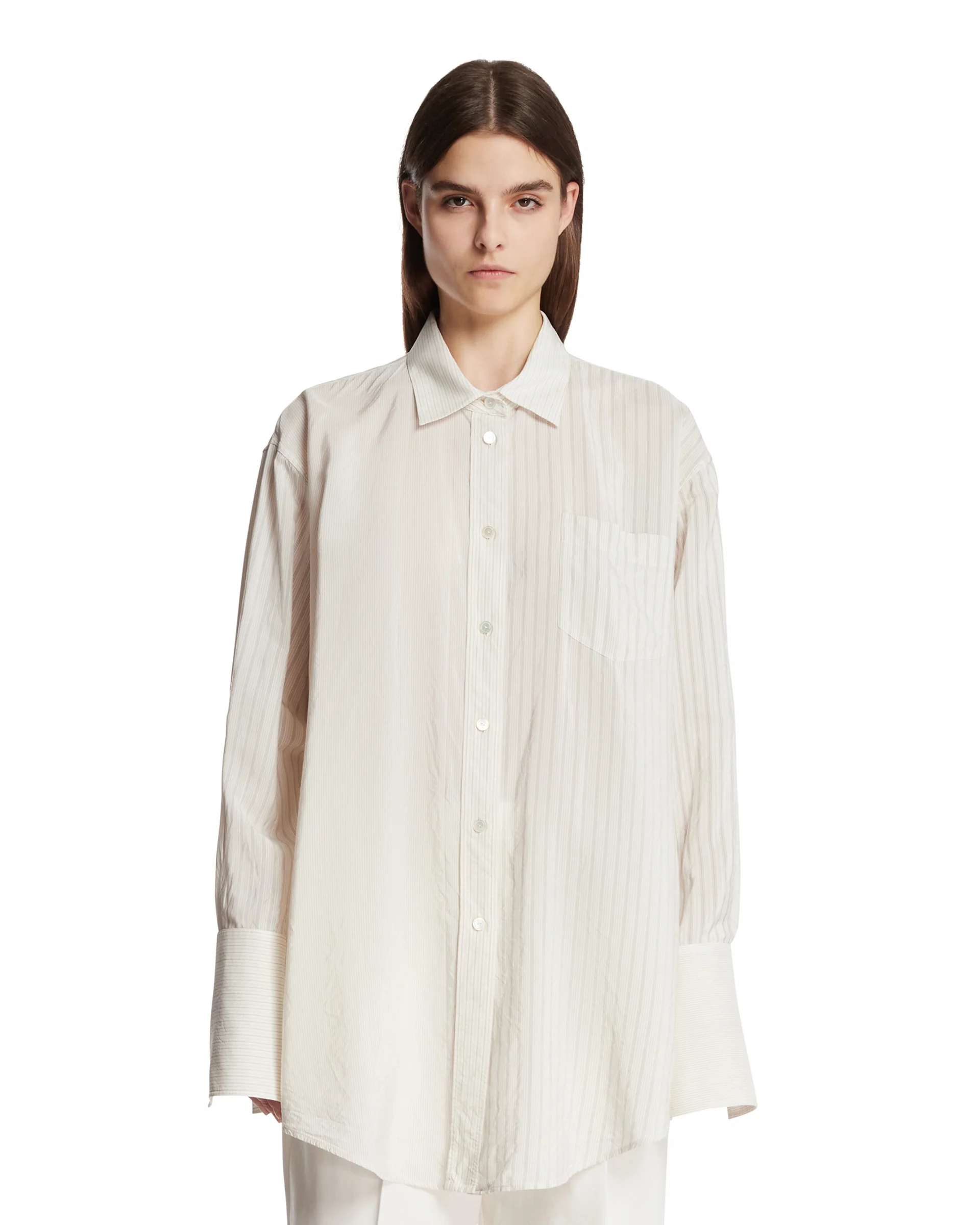Camicia A Pannelli Bianca