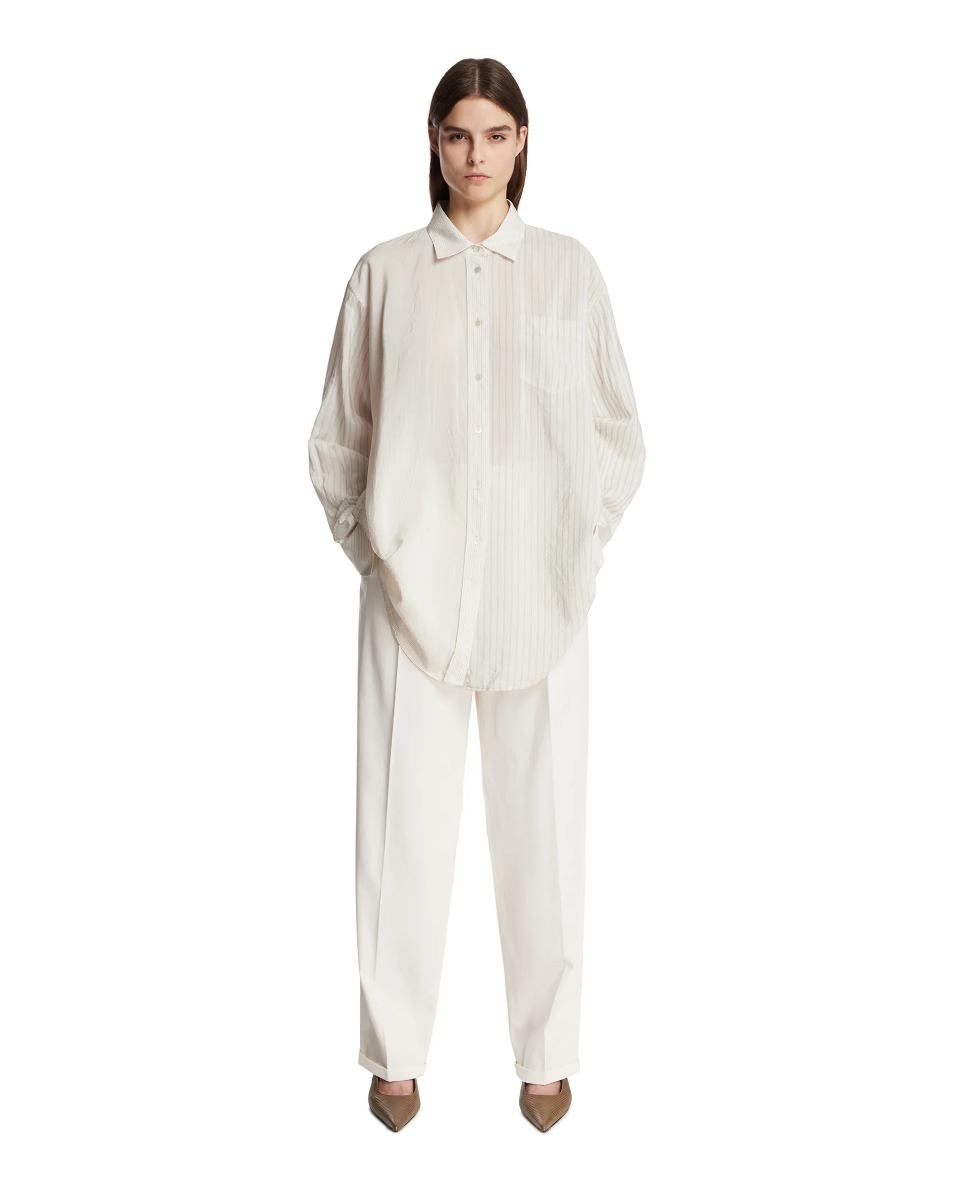 Camicia A Pannelli Bianca - Image 3