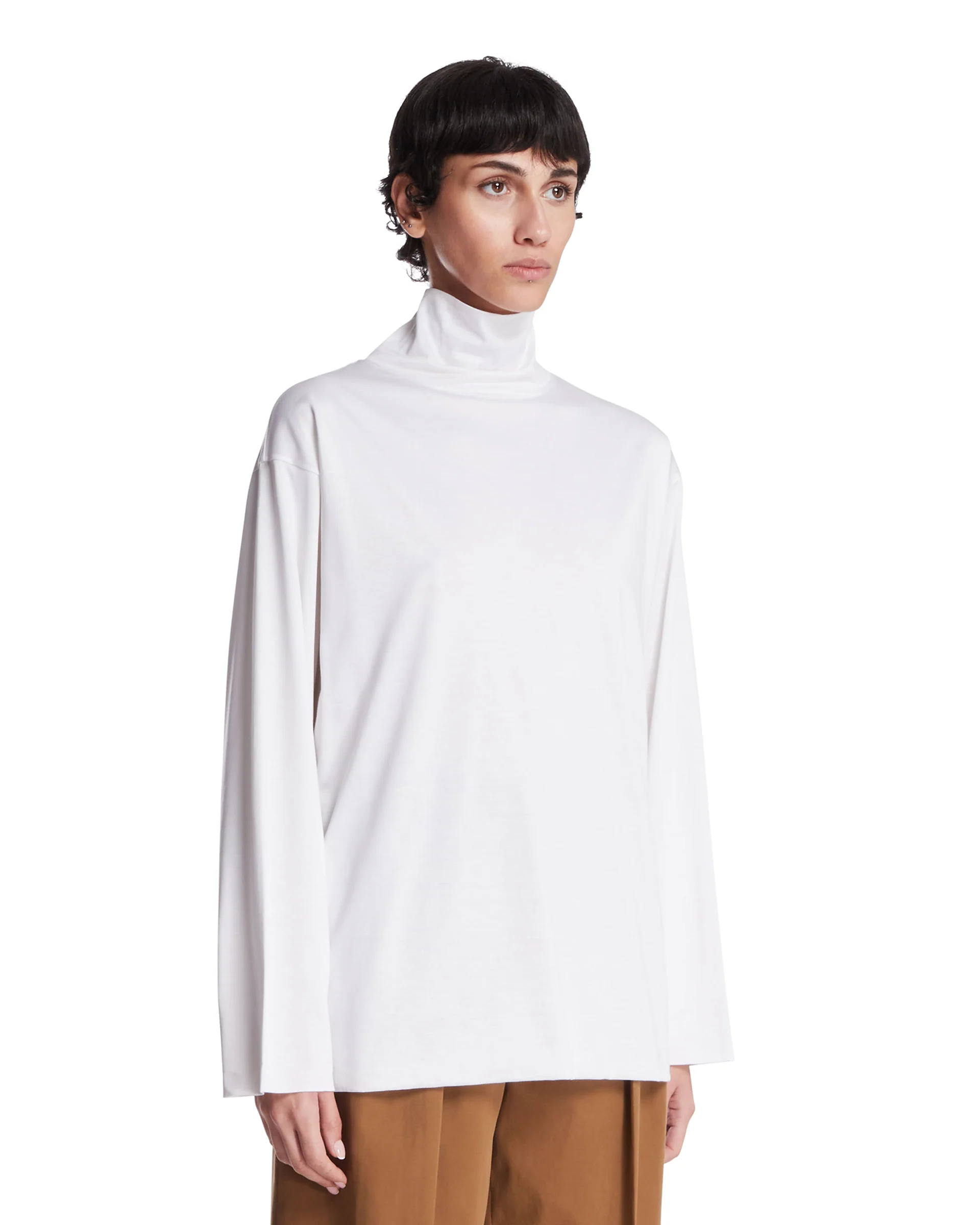 Top In Seta E Cotone Bianco - Image 2