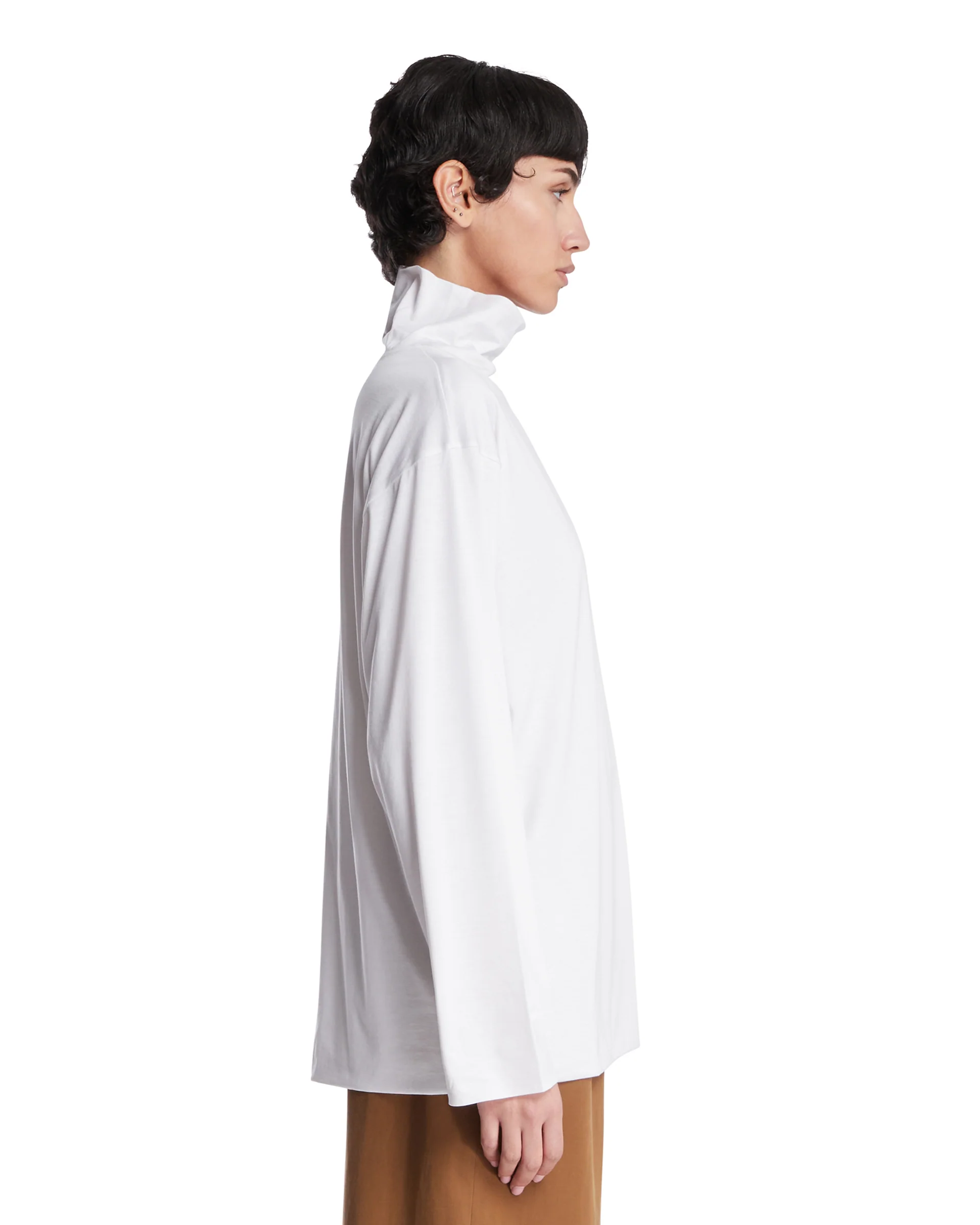 Top In Seta E Cotone Bianco - Image 4
