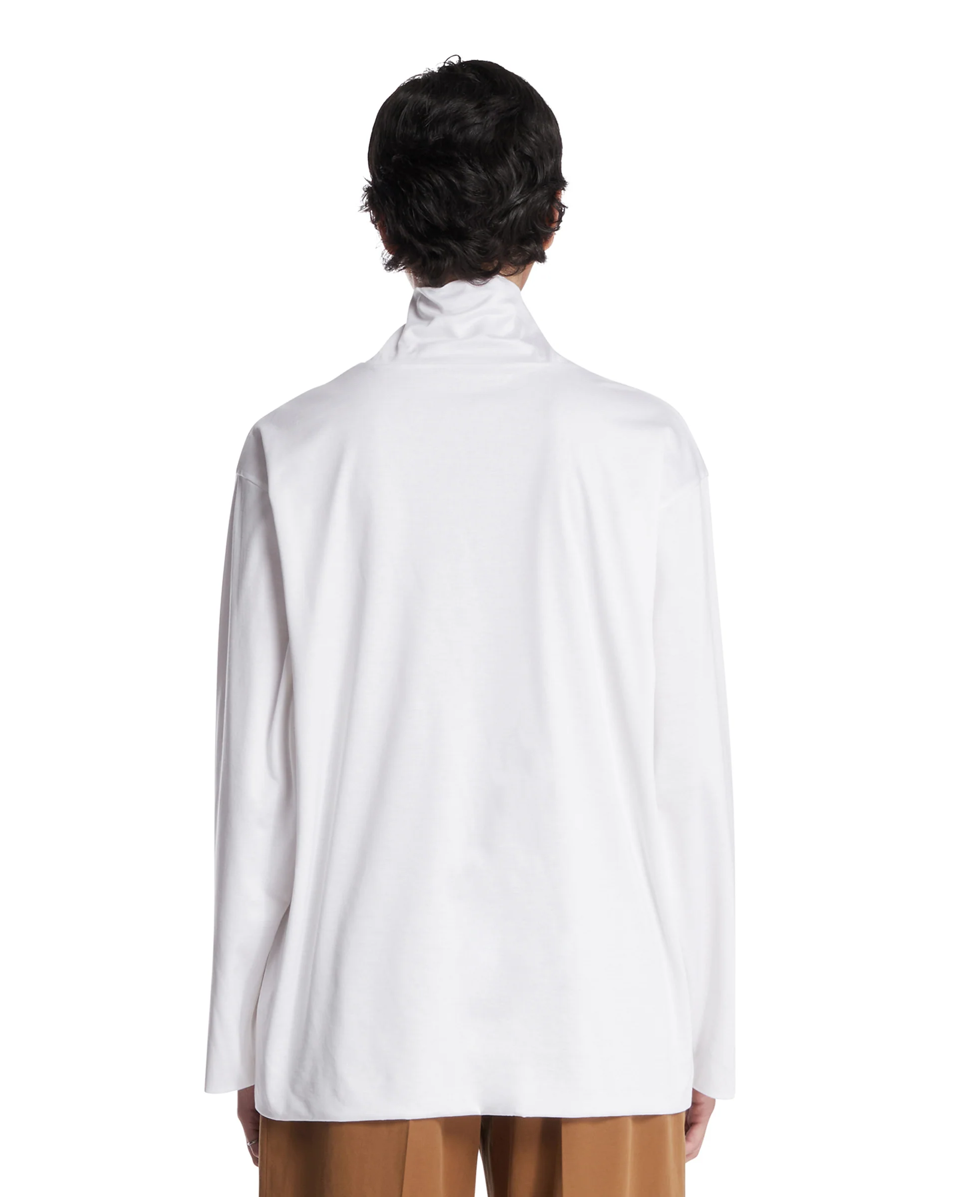 Top In Seta E Cotone Bianco - Image 5