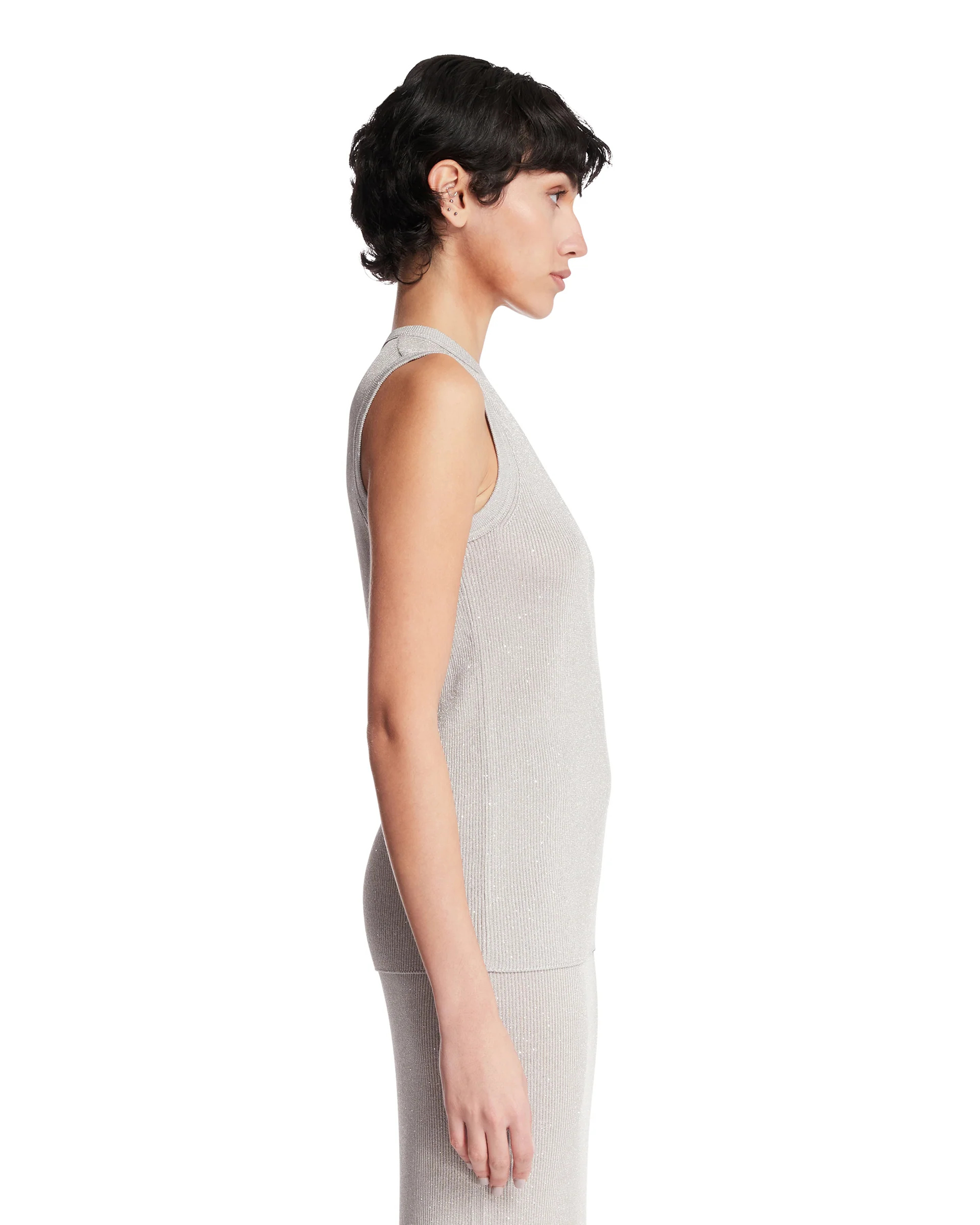 Top Con Micro Paillettes Grigio - Image 4