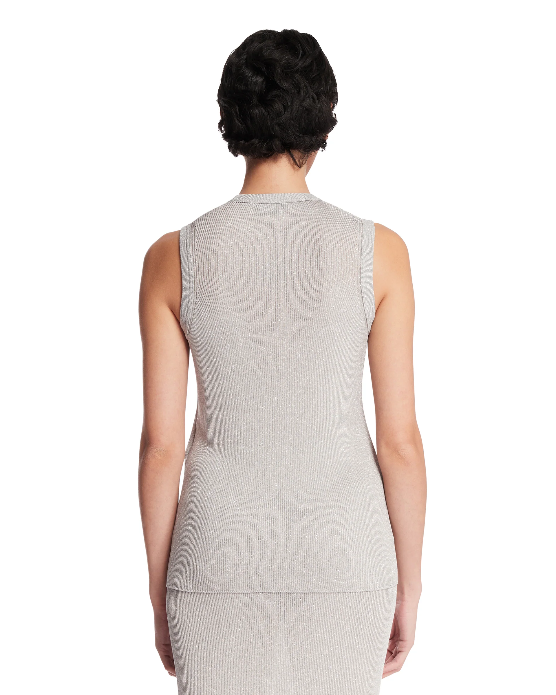 Top Con Micro Paillettes Grigio - Image 5