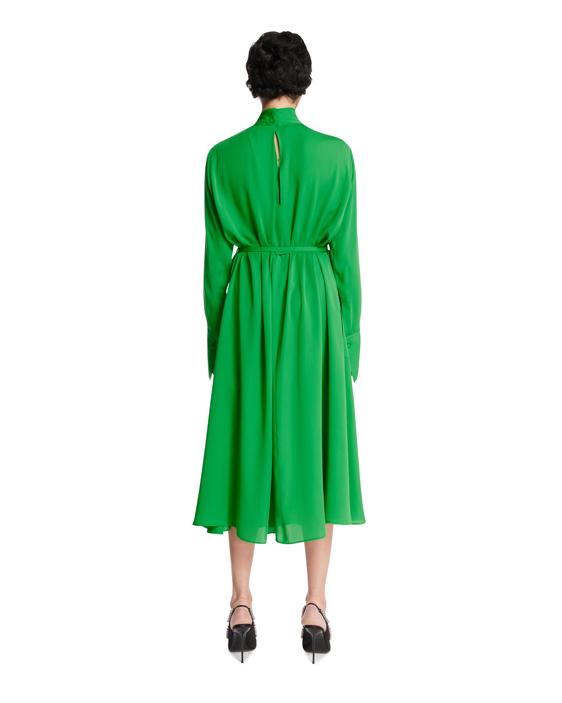 Abito In Seta Con Cintura Verde - Image 5