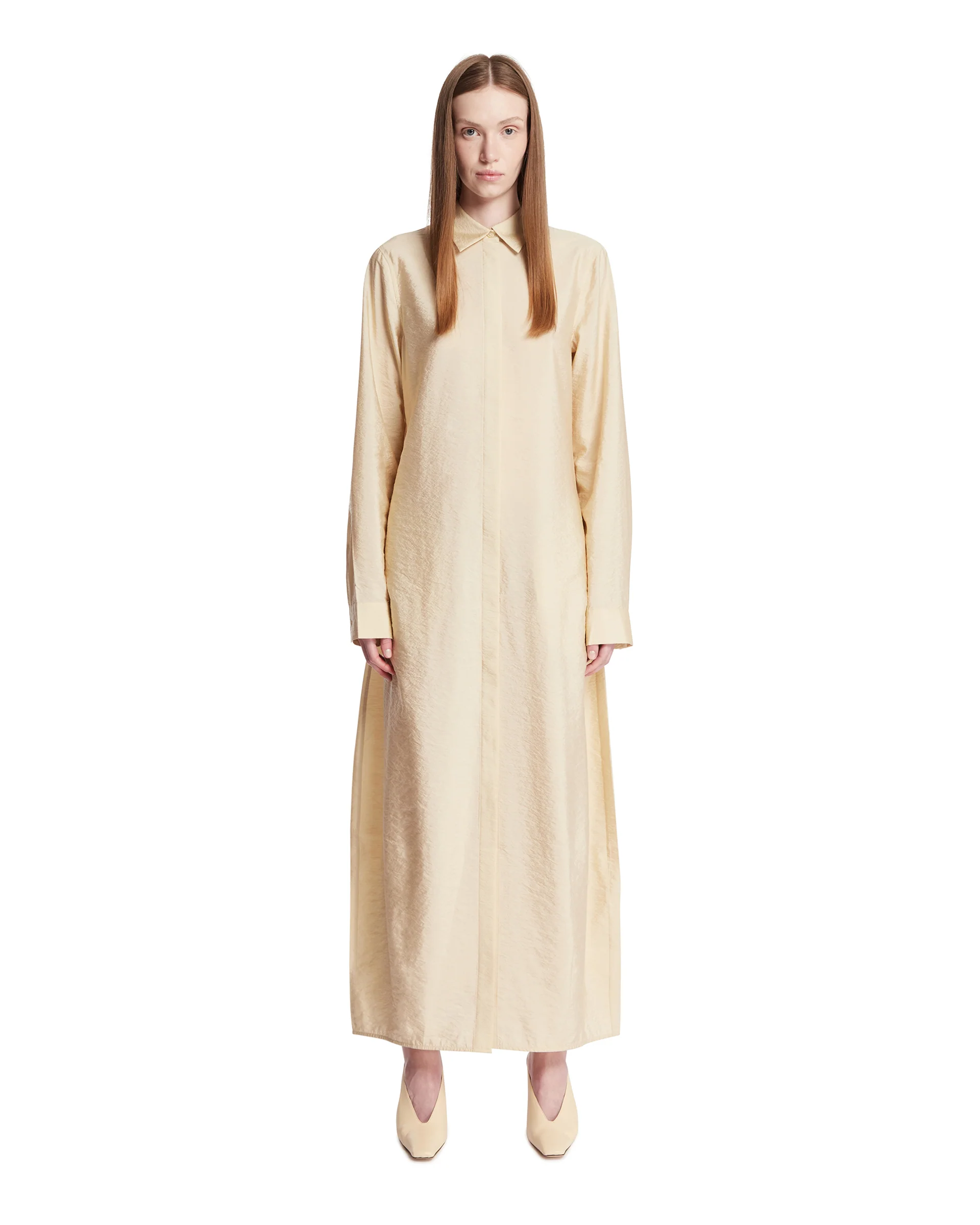 Abito Parachute In Seta Beige