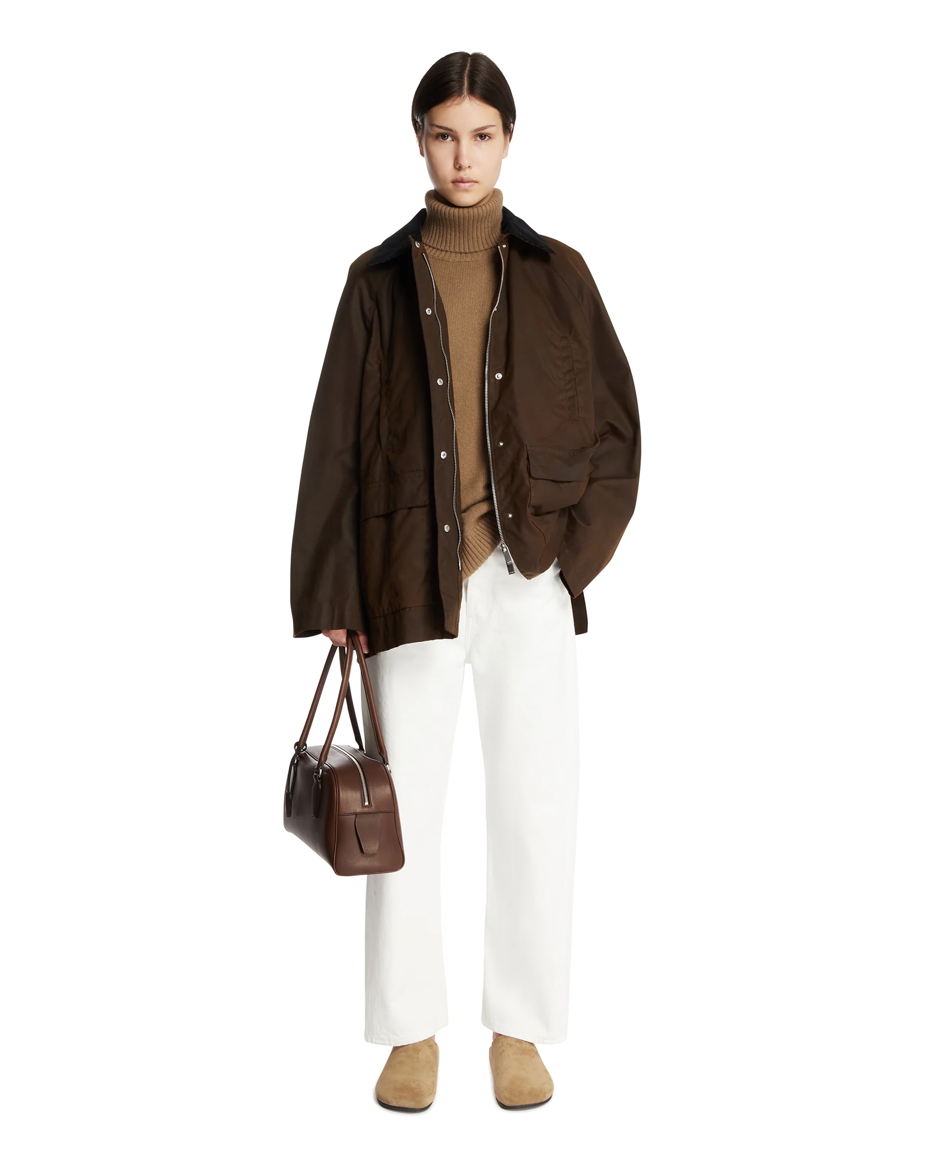 Pullover A Collo Alto Beige - Image 3