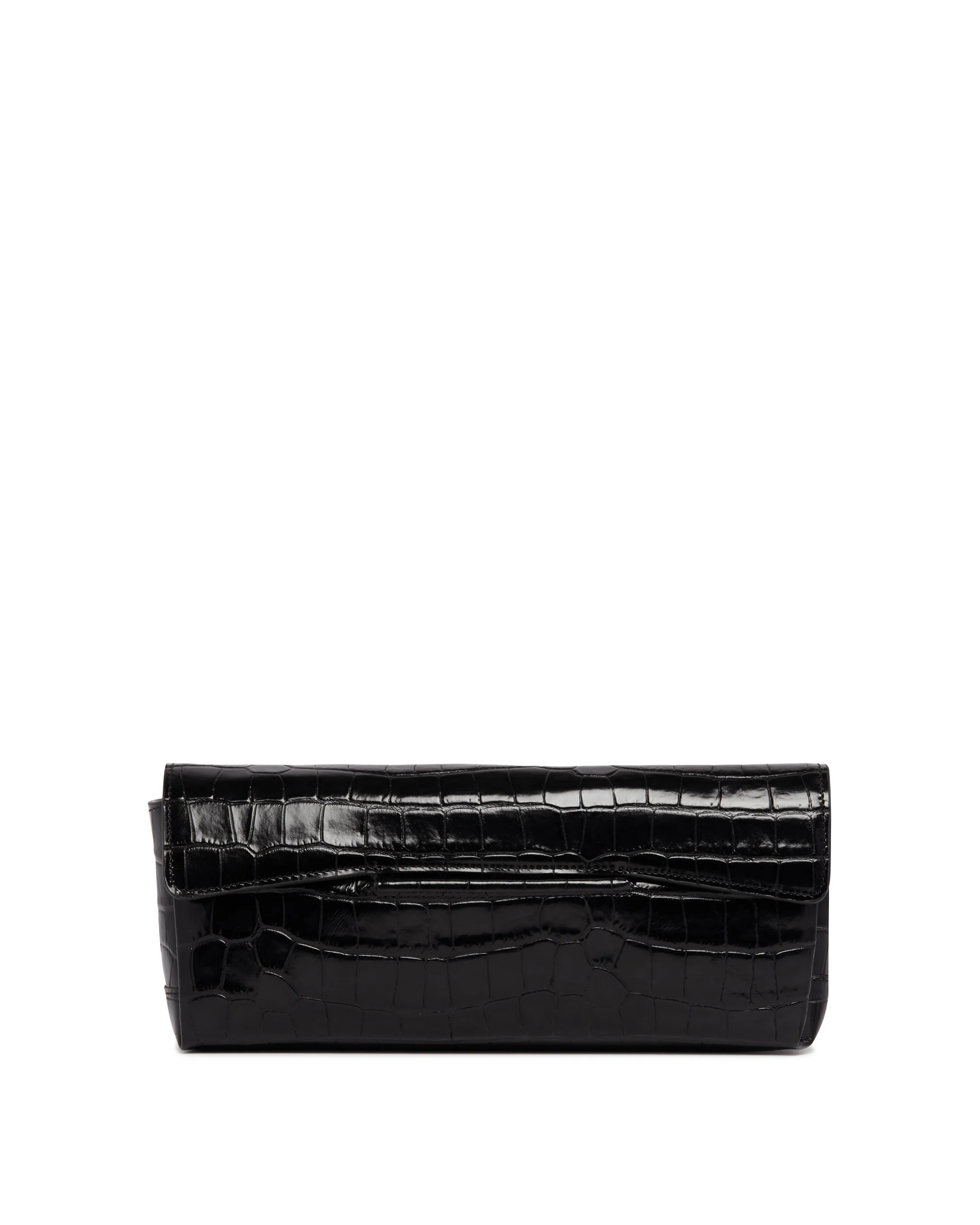 Clutch In Pelle Stampa Cocco Nera