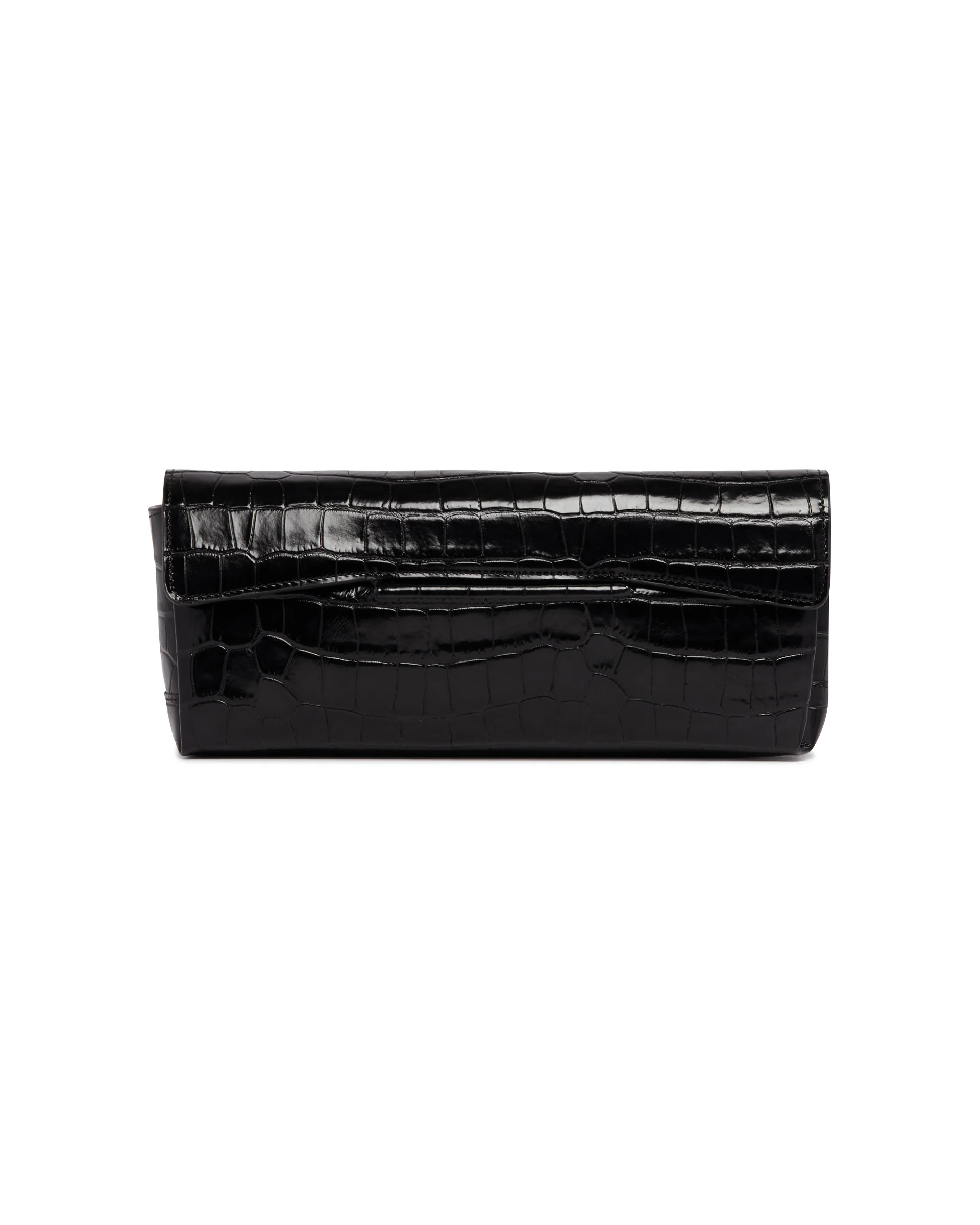 Clutch In Pelle Stampa Cocco Nera - Image 2